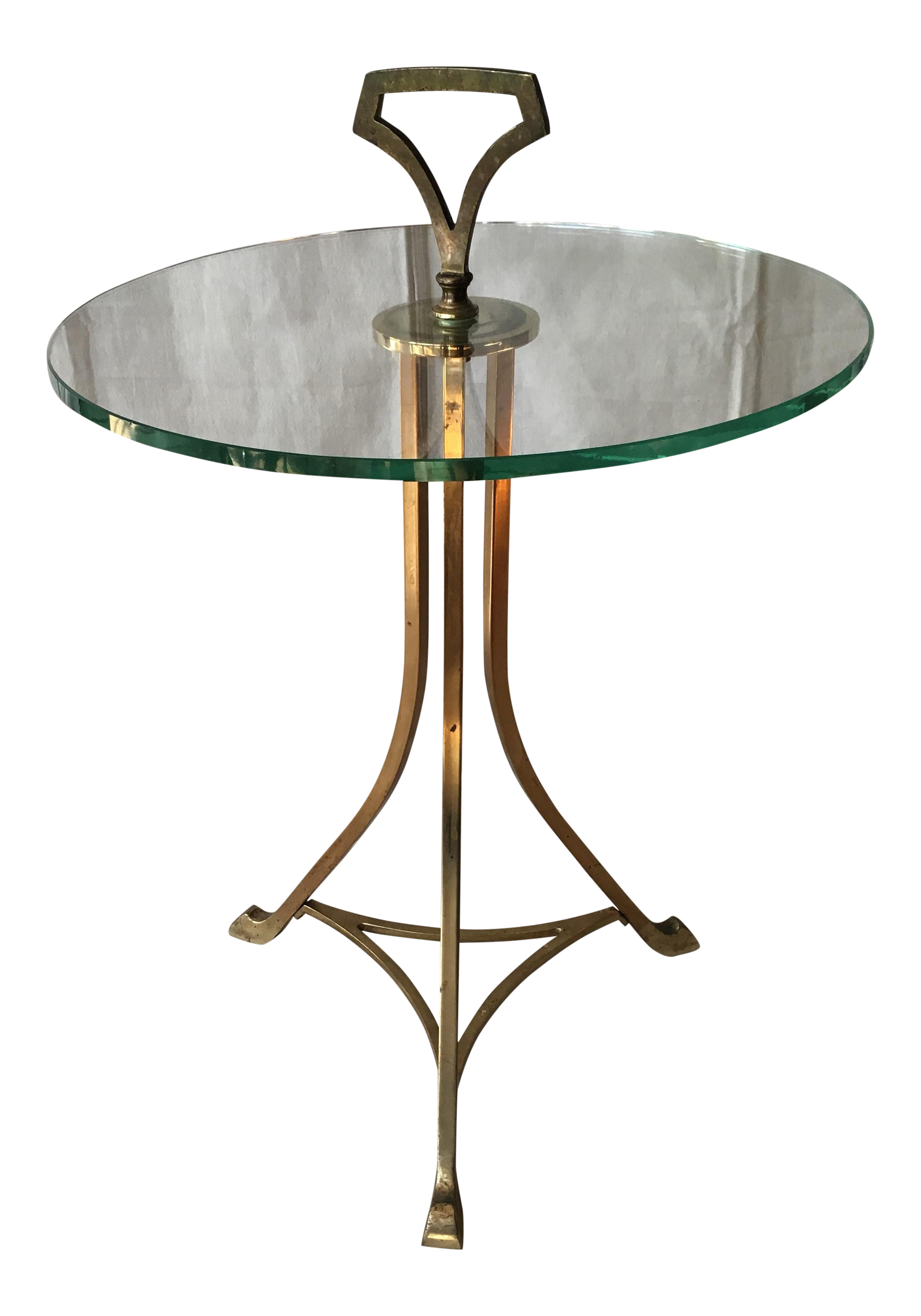 Vintage Brass & Glass Side Table Chairish