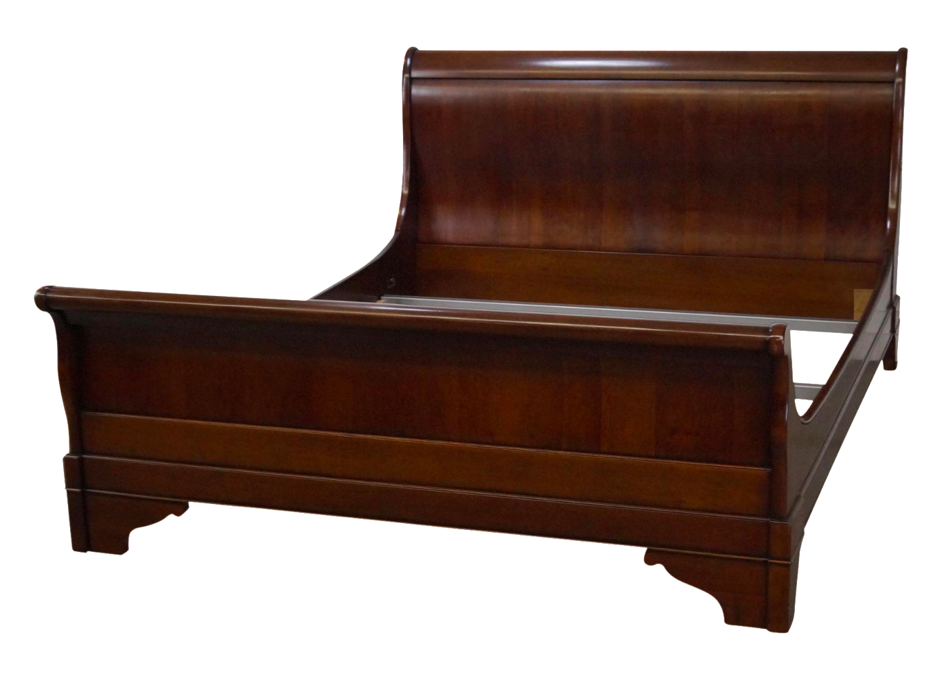 Grange Cherry Wood Queen Size Sleigh Bed | Chairish