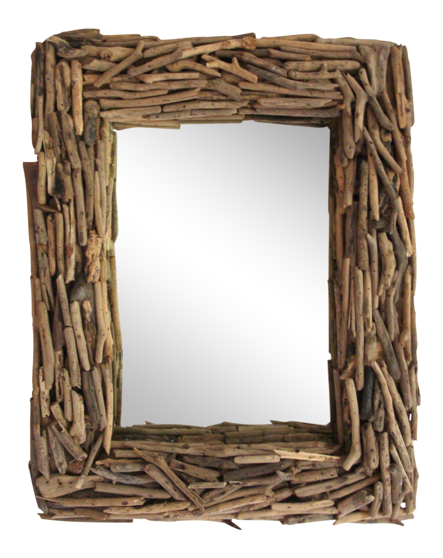 30" Natural Driftwood Wall Mirror Chairish