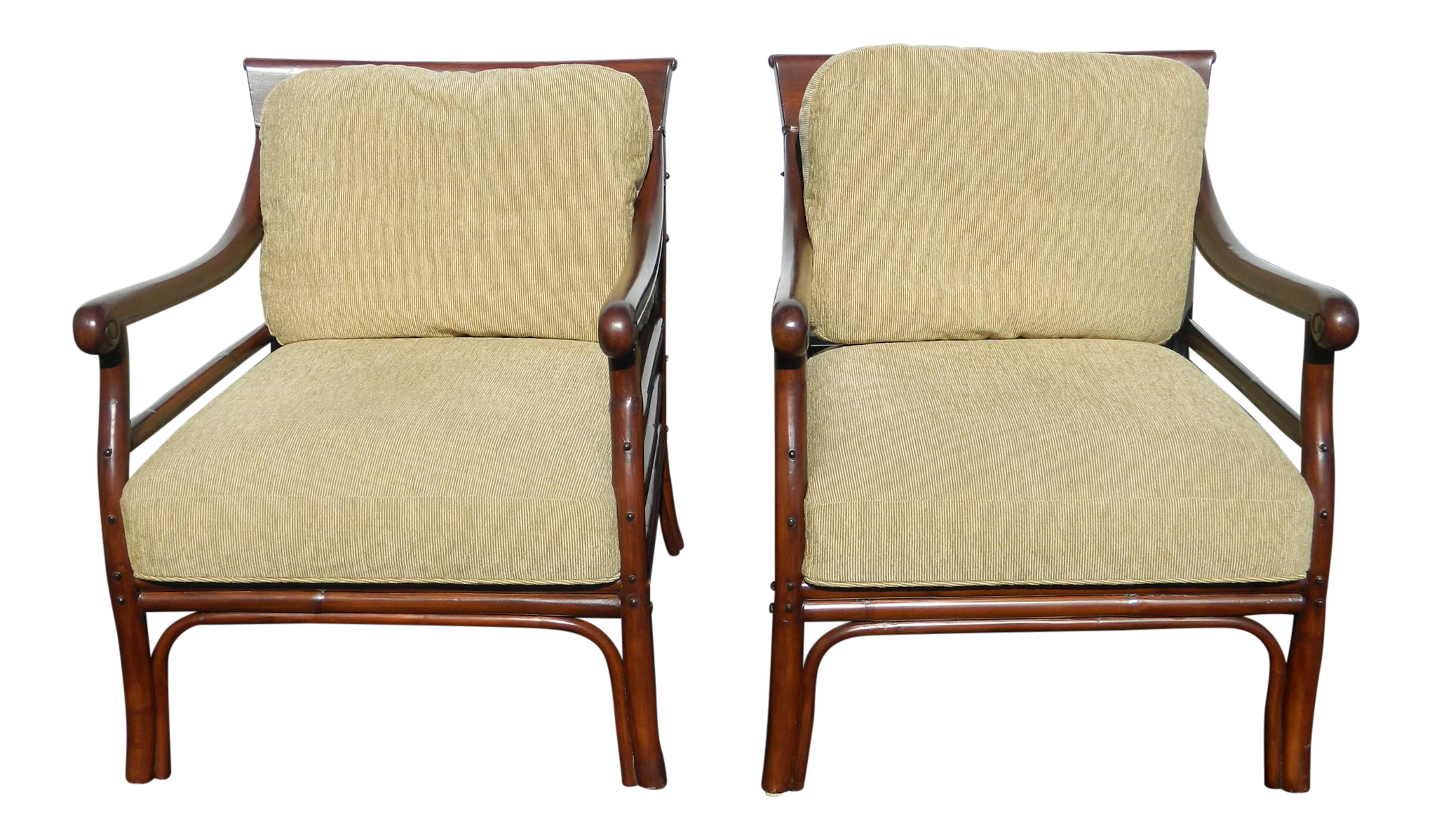 Palecek Colonialwood Club Chairs A Pair Chairish