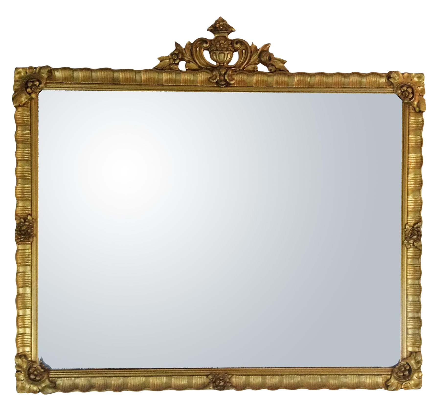 Antique Gilded Crested Wooden Wall Mirror Chairish