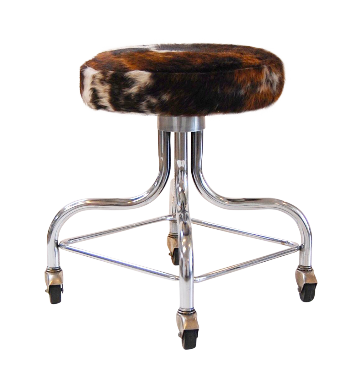 Cowhide Stool With Vintage Base Chairish