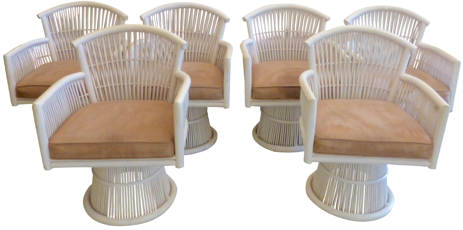 McGuire Swivel Dining Chairs Set of 6 Chairish