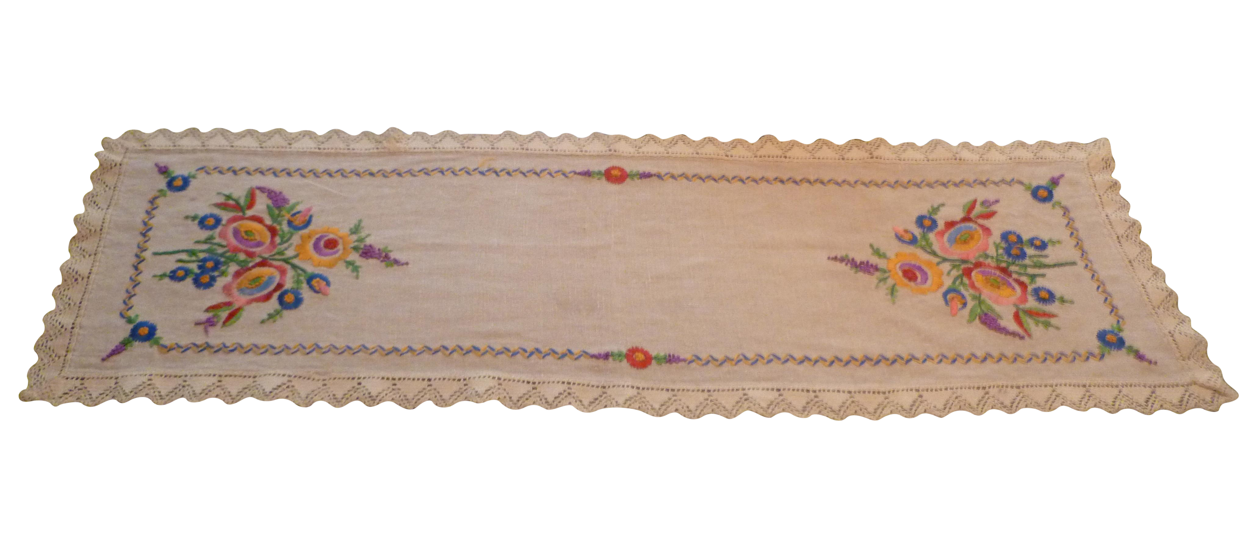 Vintage Handmade European German Polish Linen Table Runner Chairish