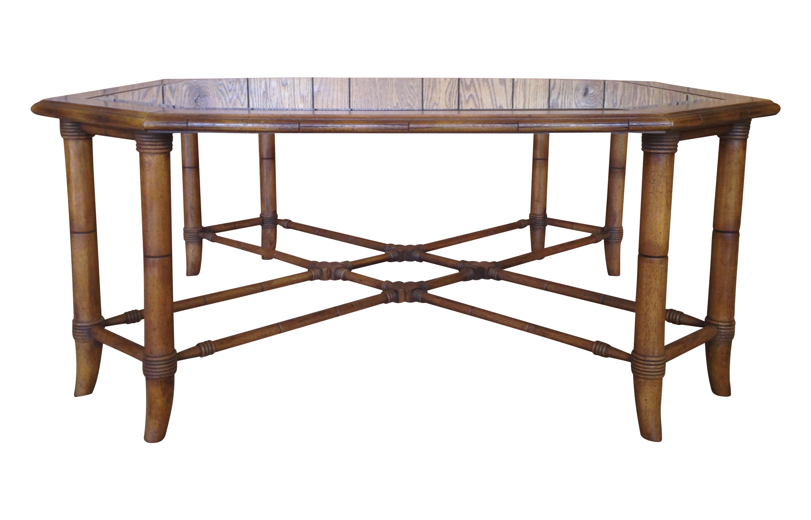 Faux Bamboo & Glass Coffee Table Chairish