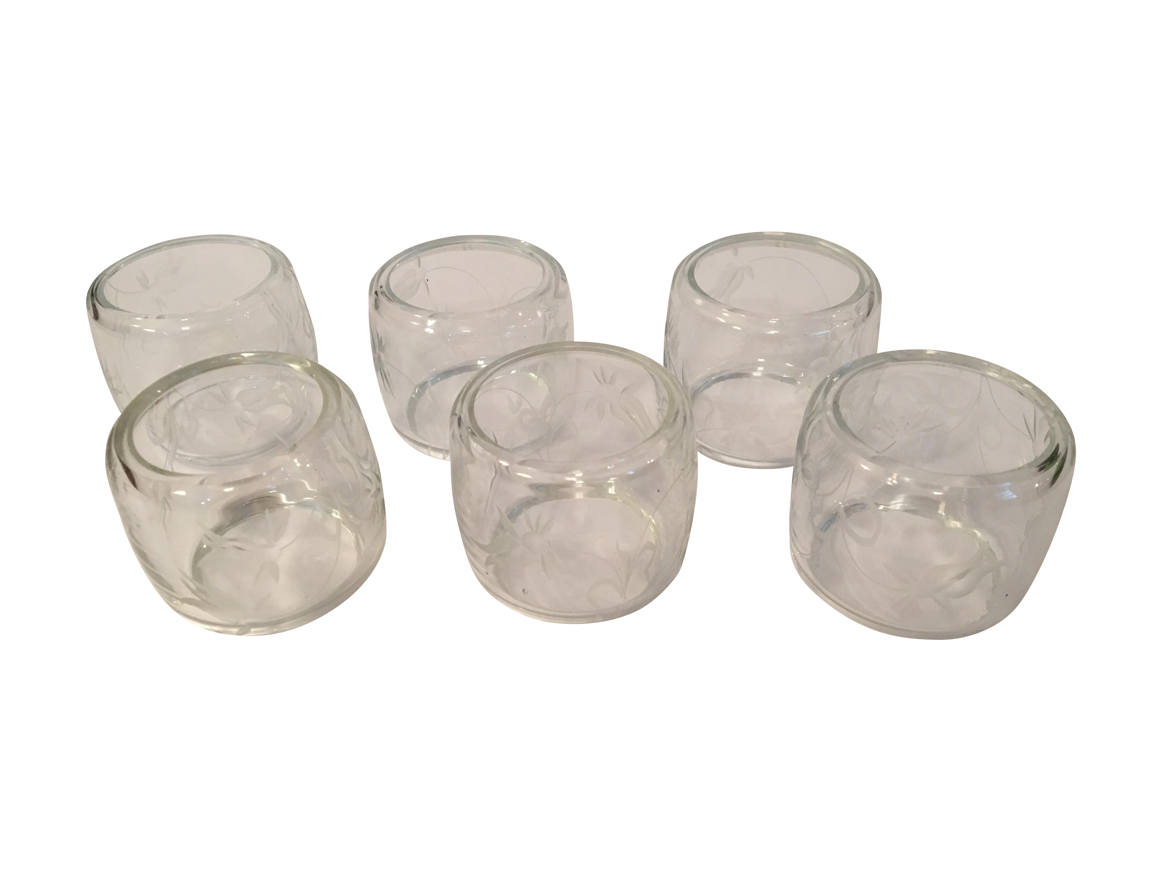 Etched Glass Napkin Rings Set of 6 Chairish