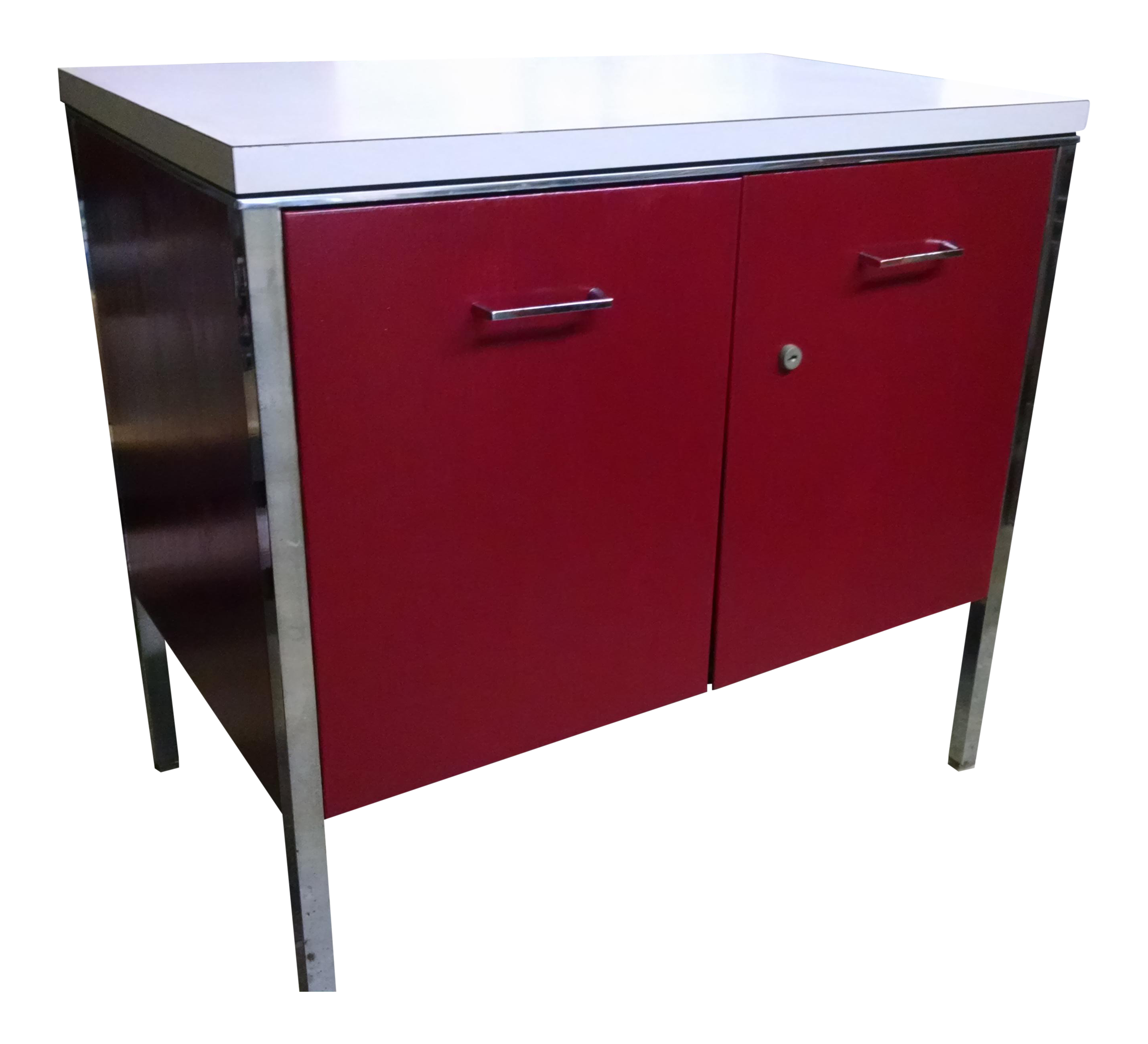 Vintage Red Metal Chairish