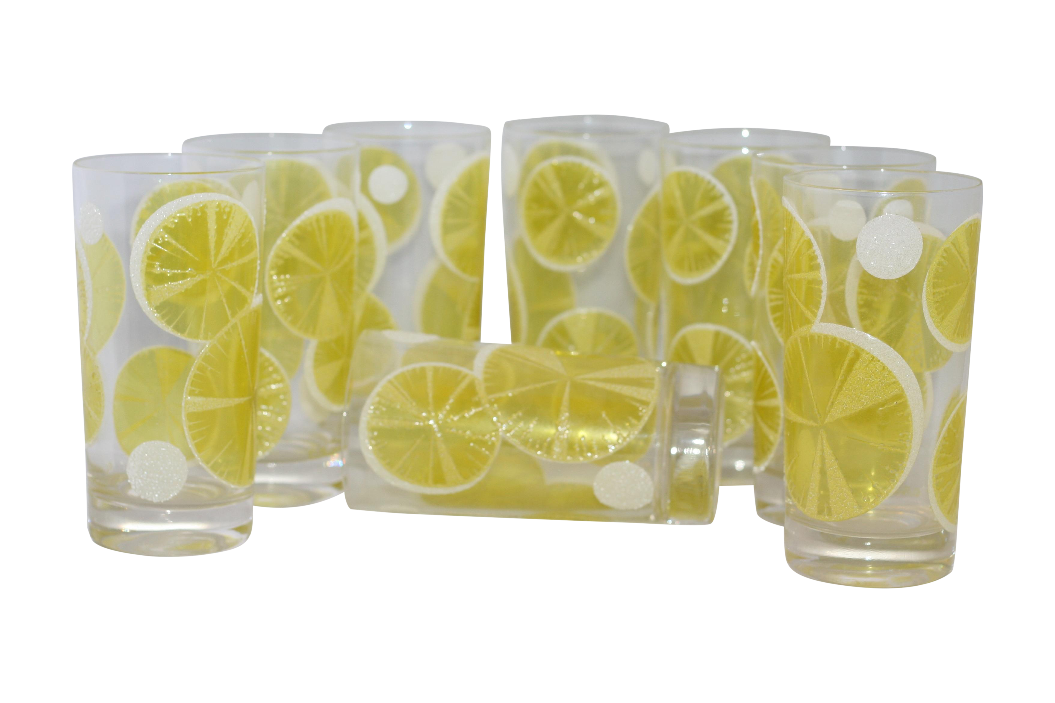 Embossed Lemon Slice Drinking Glasses Set of 8 Chairish