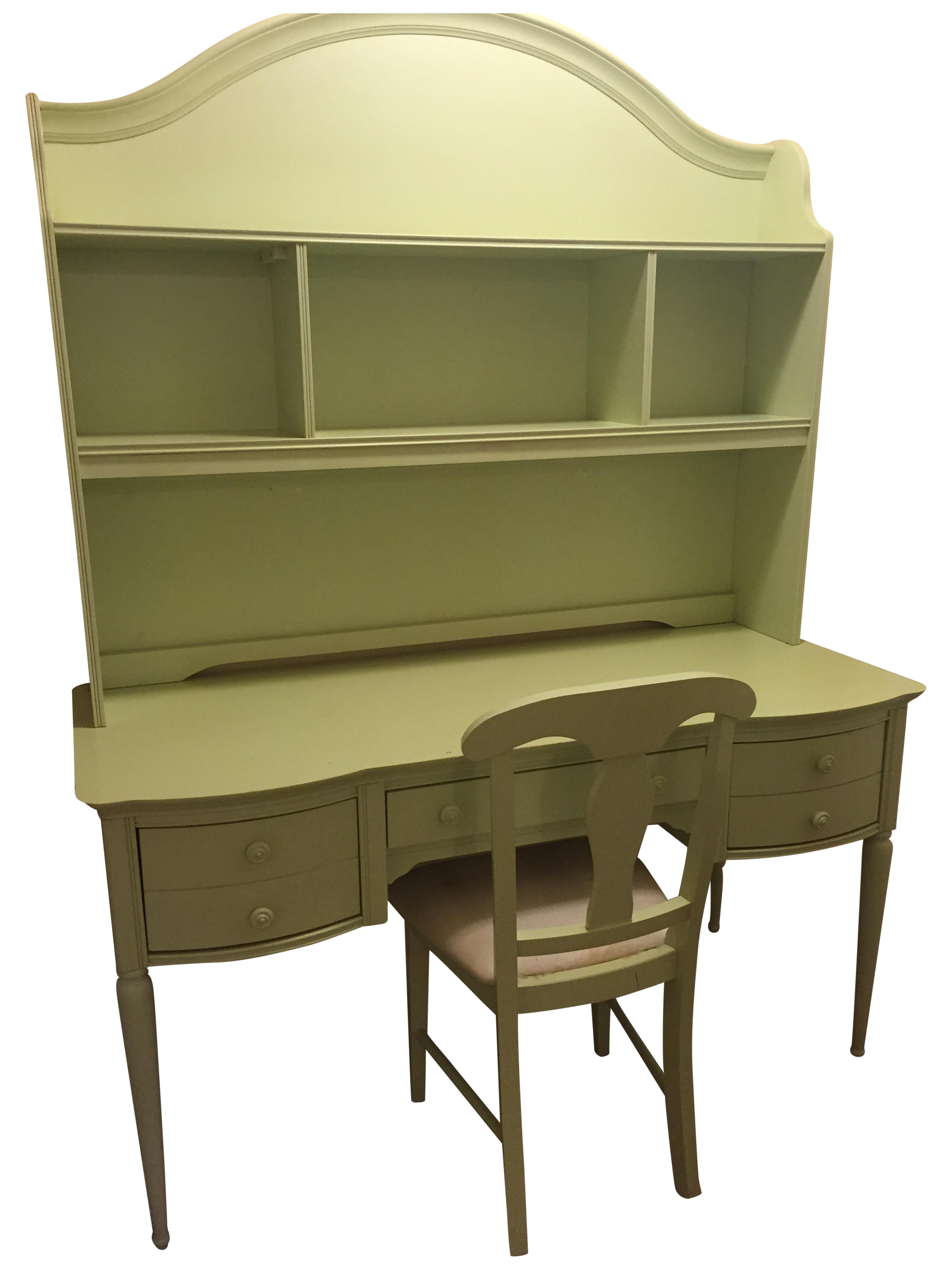 French Country Desk, Chair & Hutch Chairish