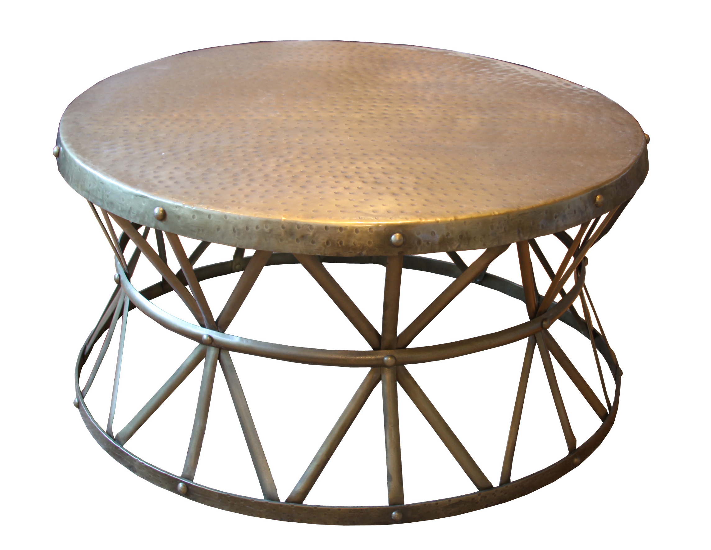 Hammered Brass Round Coffee Table Chairish