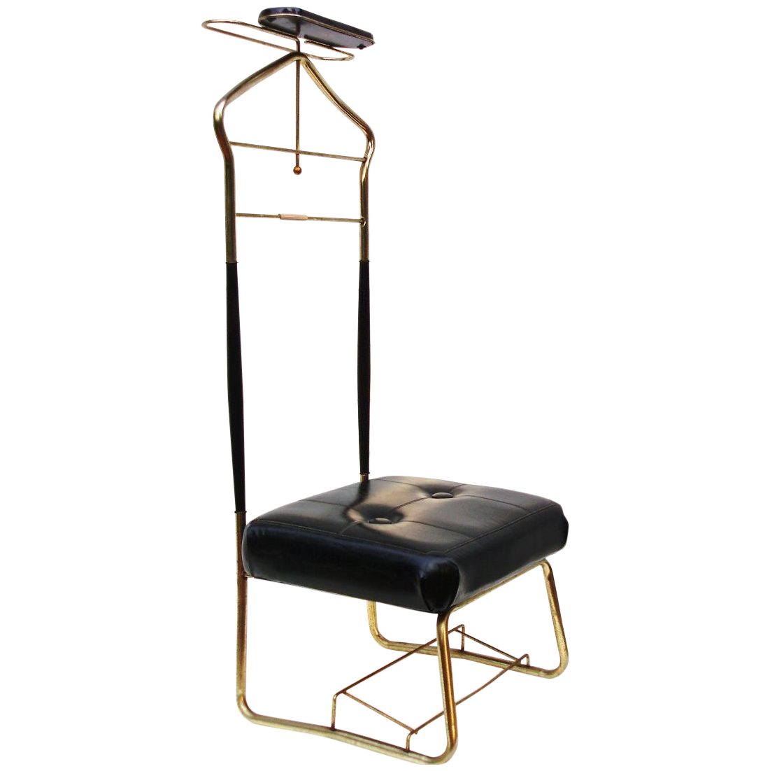MCM Brass Butler Stand Valet Chair Chairish