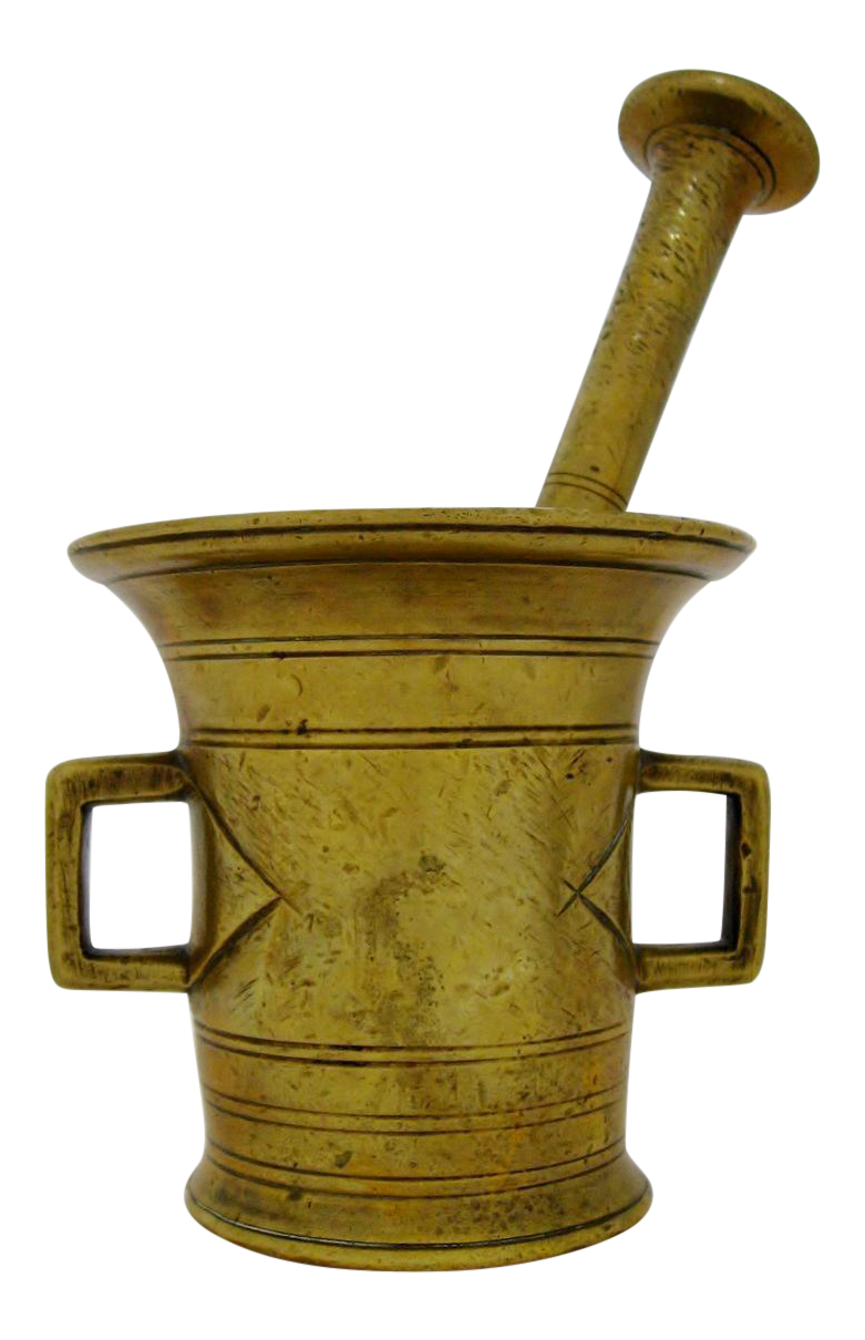Antique Brass Mortar & Pestle Chairish