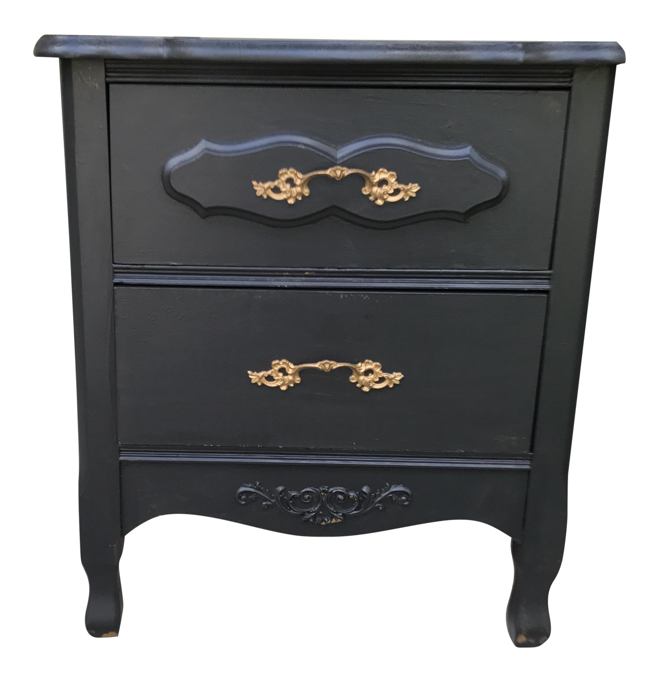 Vintage Black Painted Nightstand Chairish