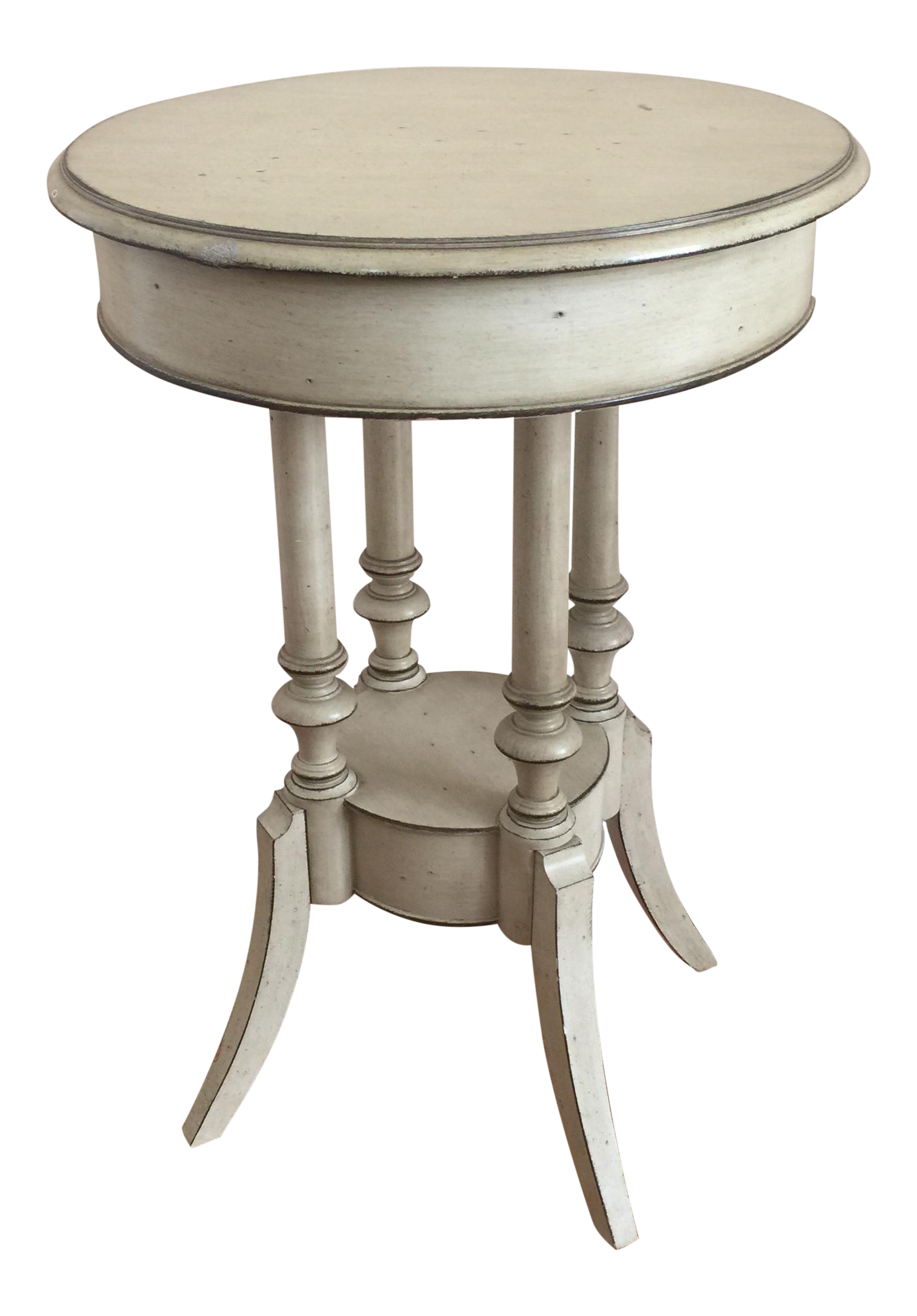 French Provincial Chic Round Accent Table | Chairish