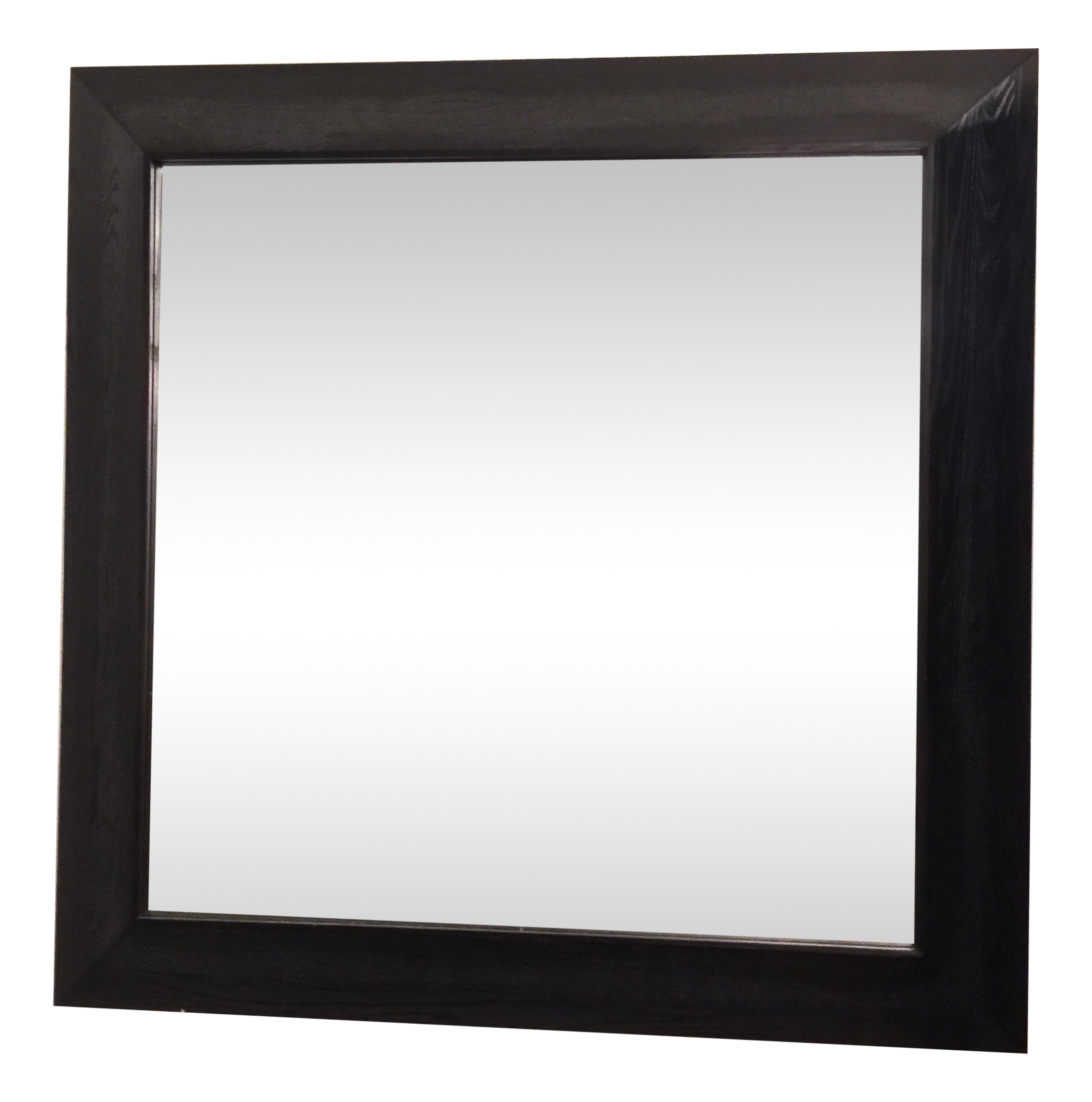 Modern Large Beveled Dark Wood Frame Mirror Chairish