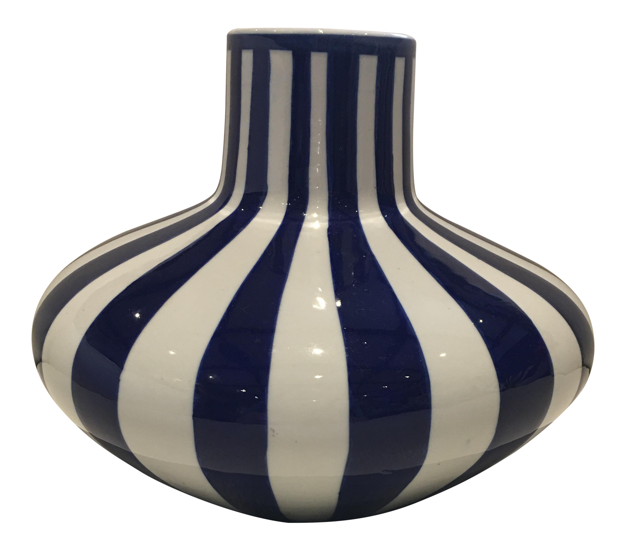 Striped Blue & White Vase Chairish