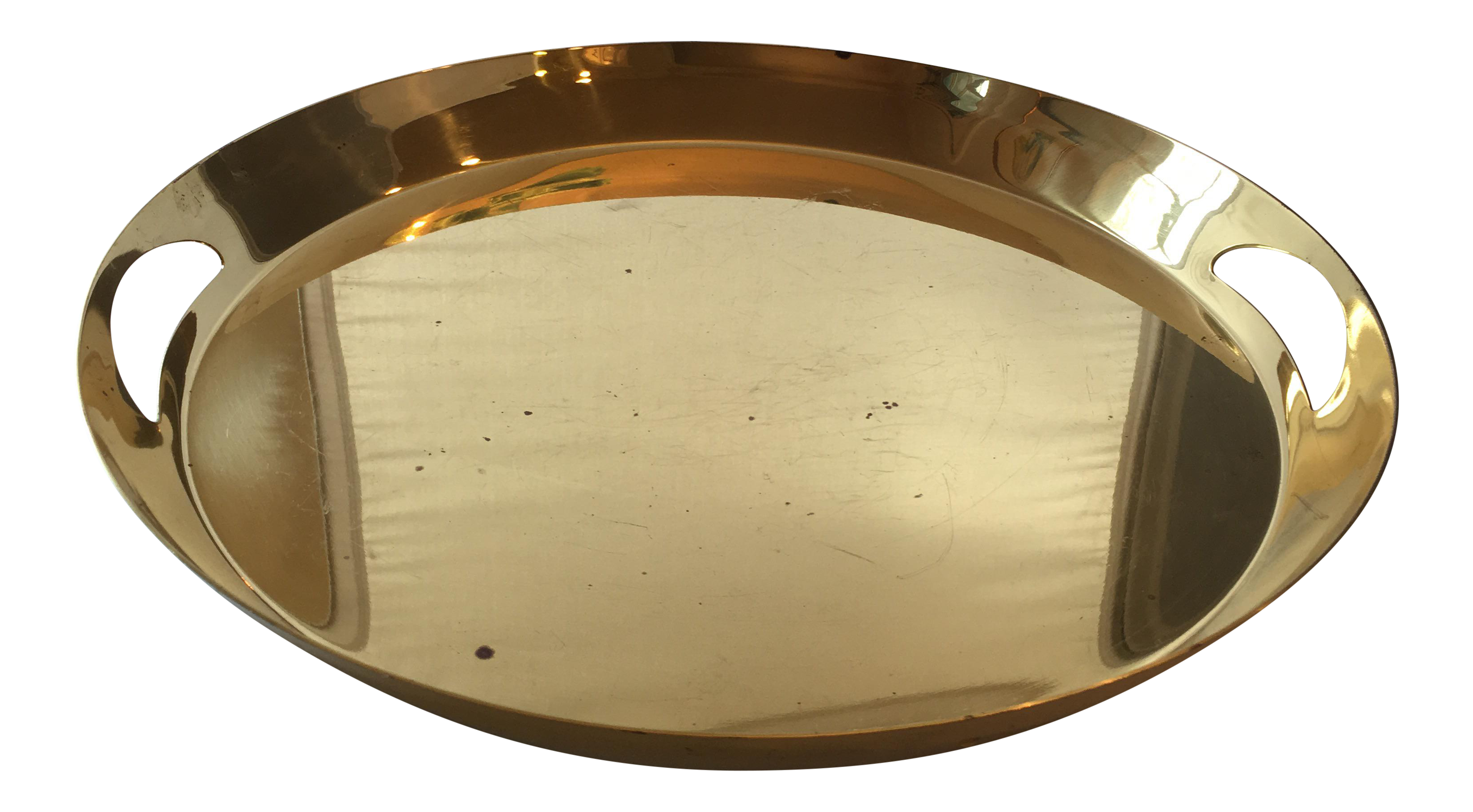 Modern Round Brass Tray Chairish