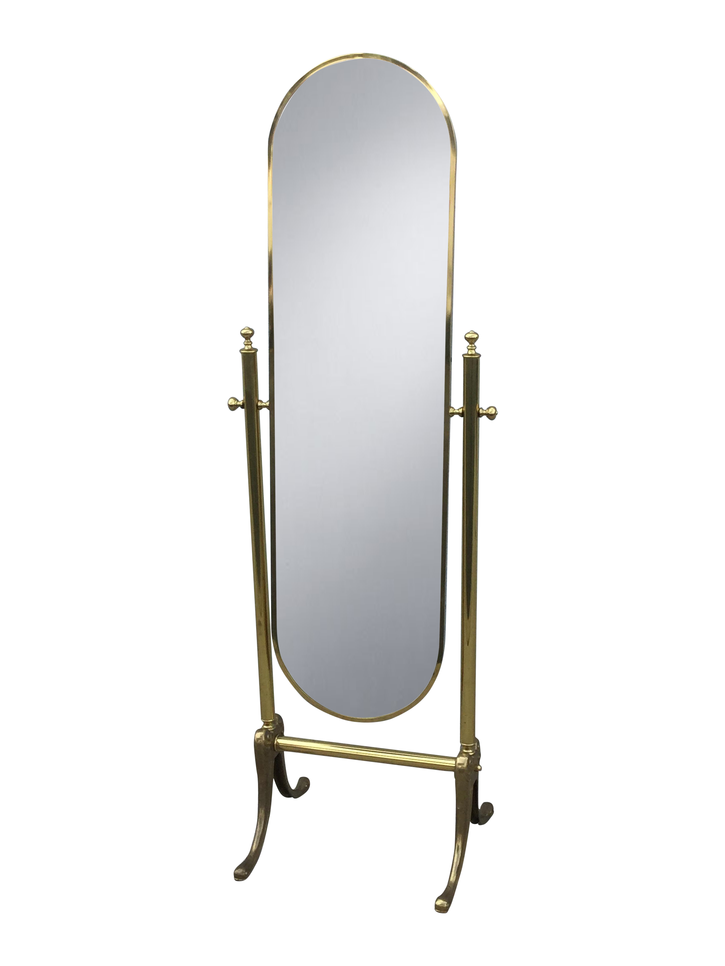 1950's Italian Brass Full Length Standing Mirror Chairish