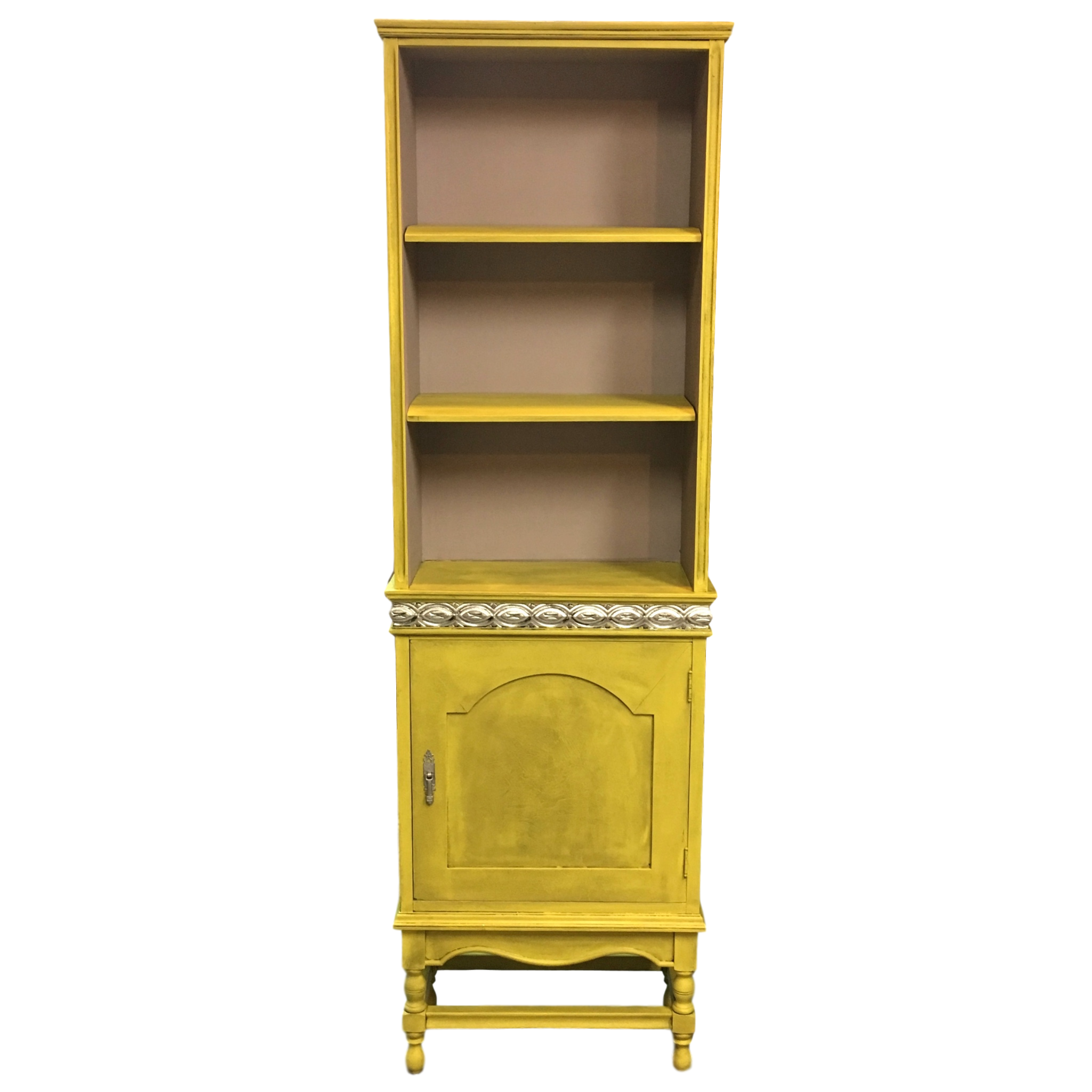Vintage Hand Painted Yellow Bookcase Chairish