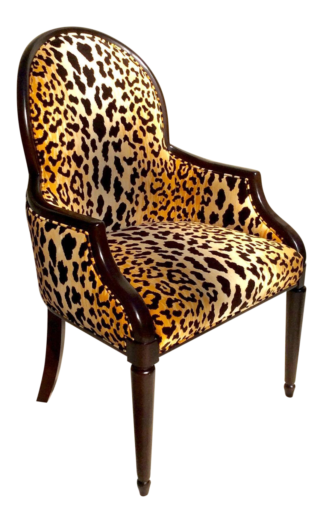 Velvet Animal Print Accent Chair 4681