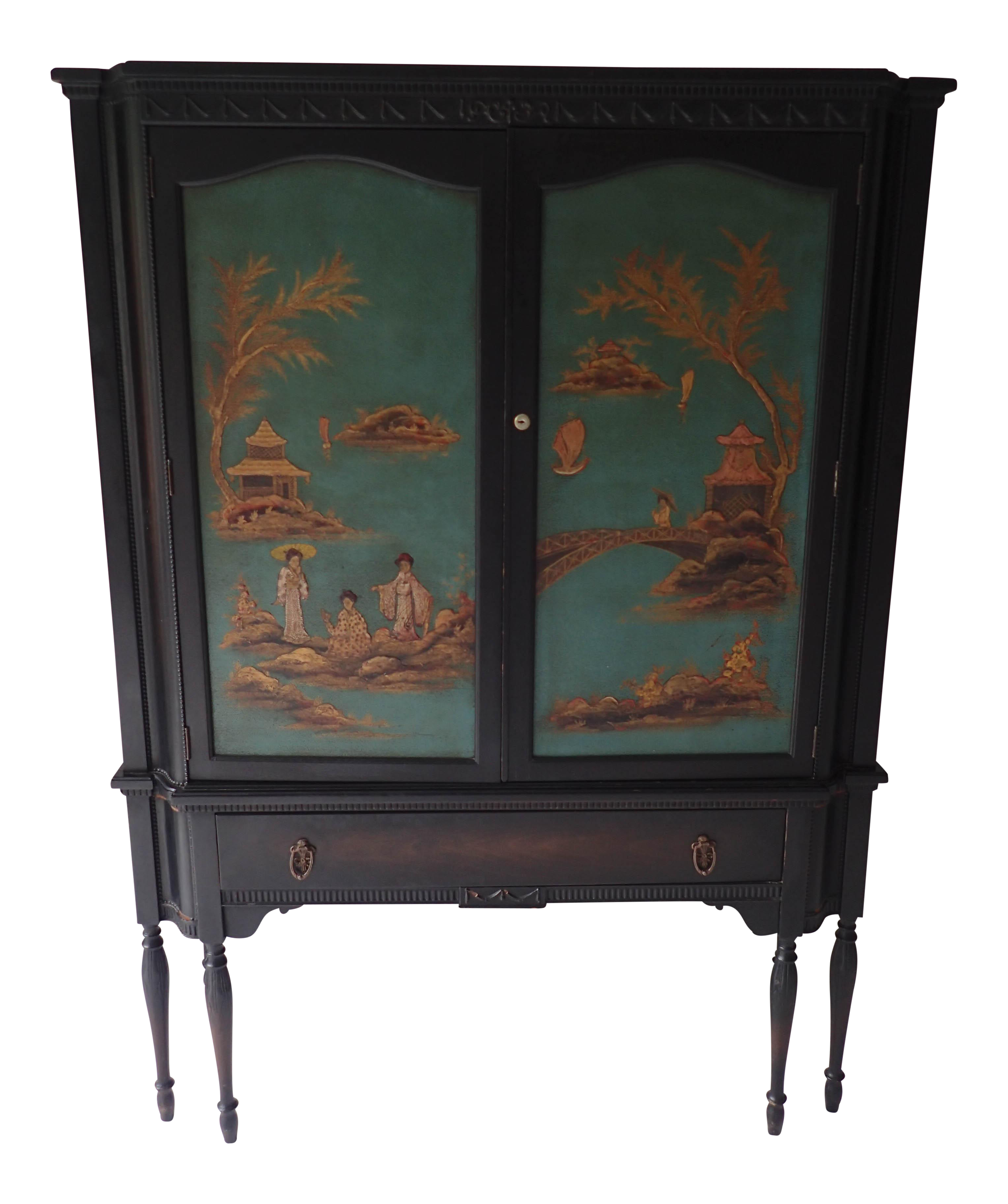 Antique Oriental Mirrored China Chairish