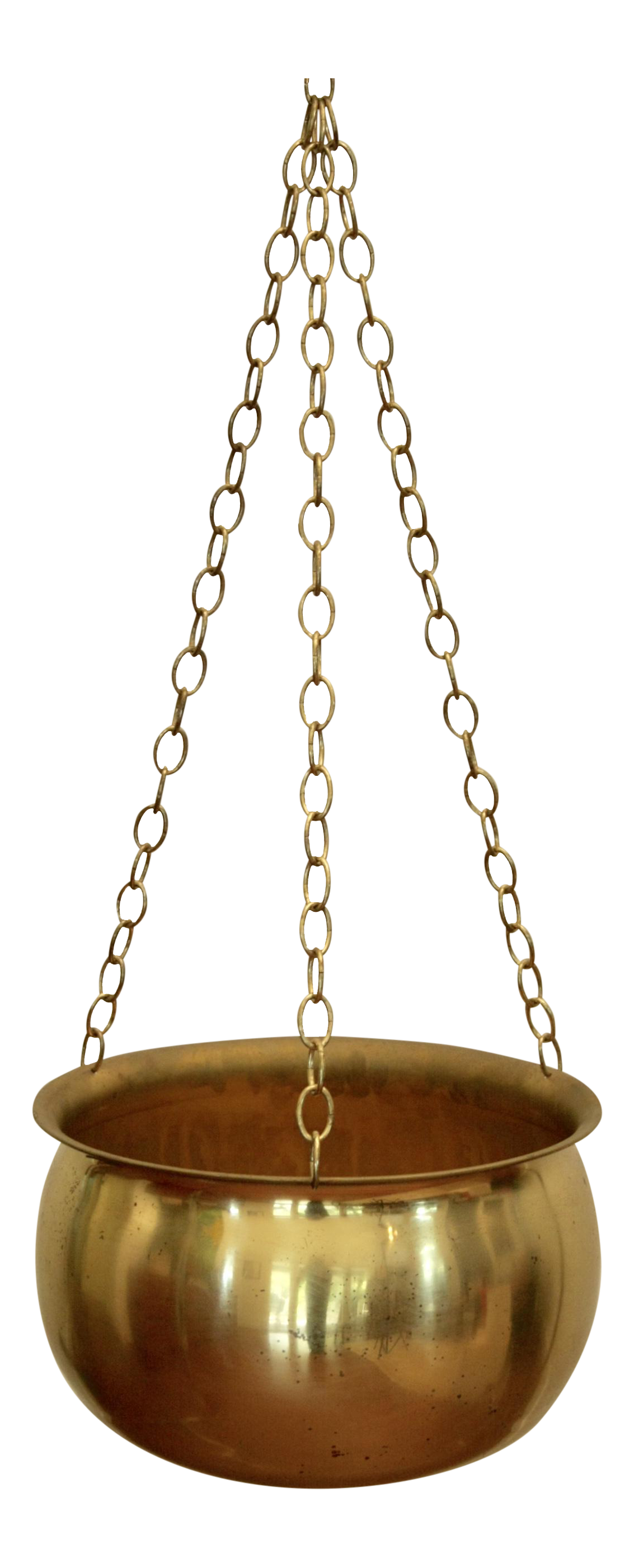 Brass Hanging Planter from Holland Chairish