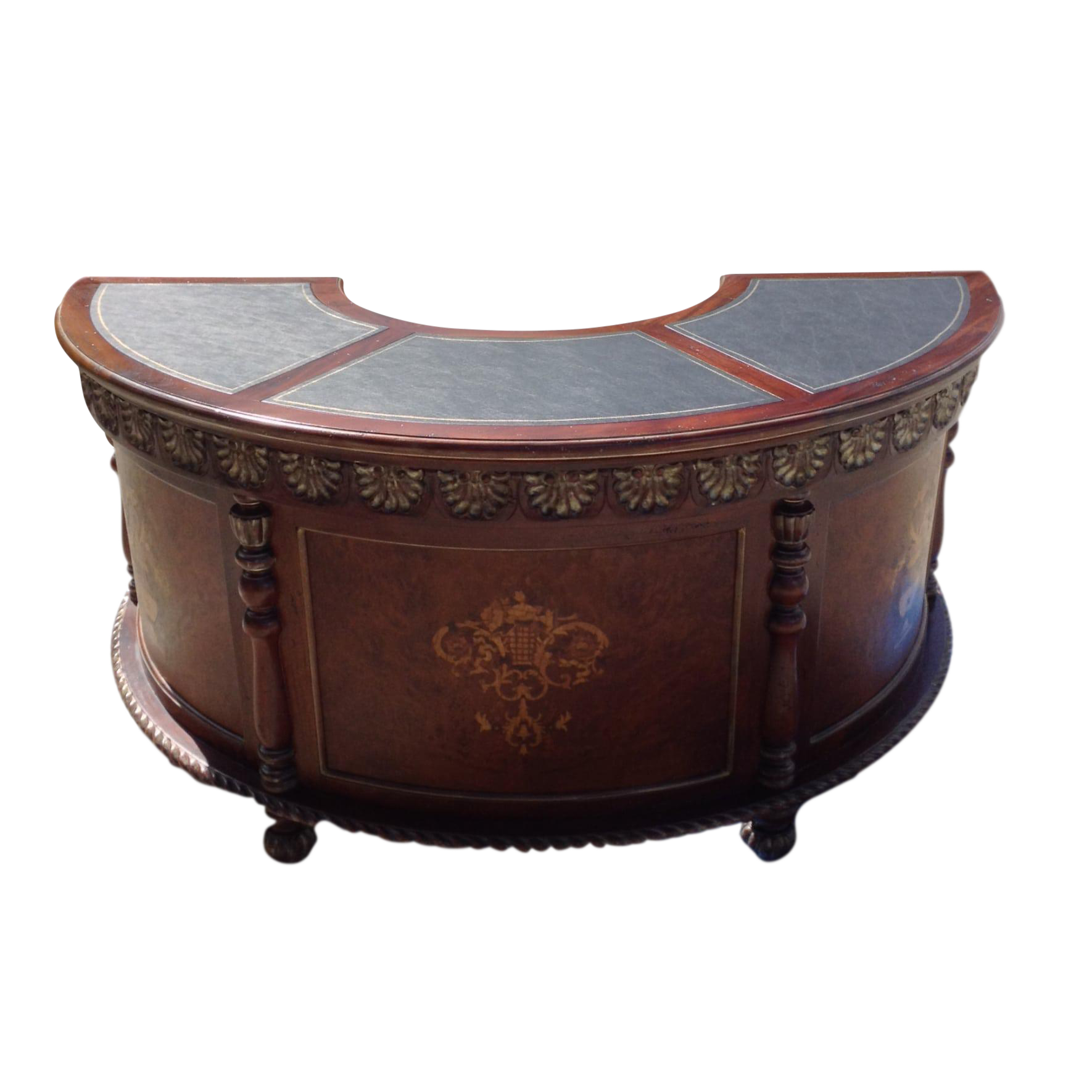 Mahogany Half Moon Leather Top Desk Chairish