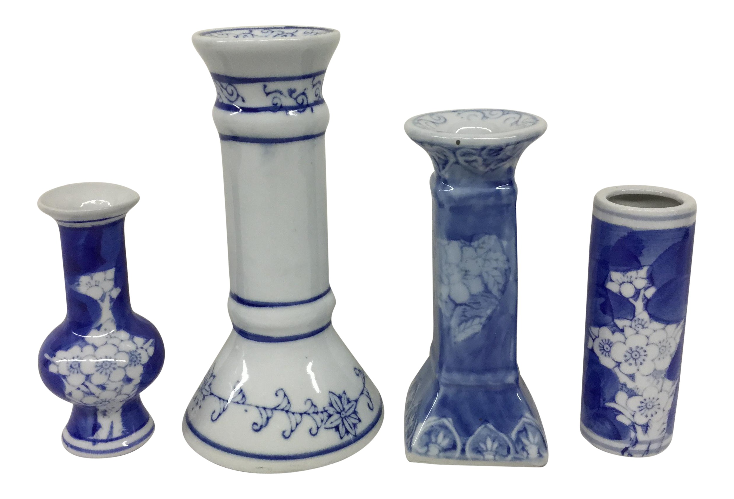 Blue & White Porcelain Candle Holders Set of 4 Chairish