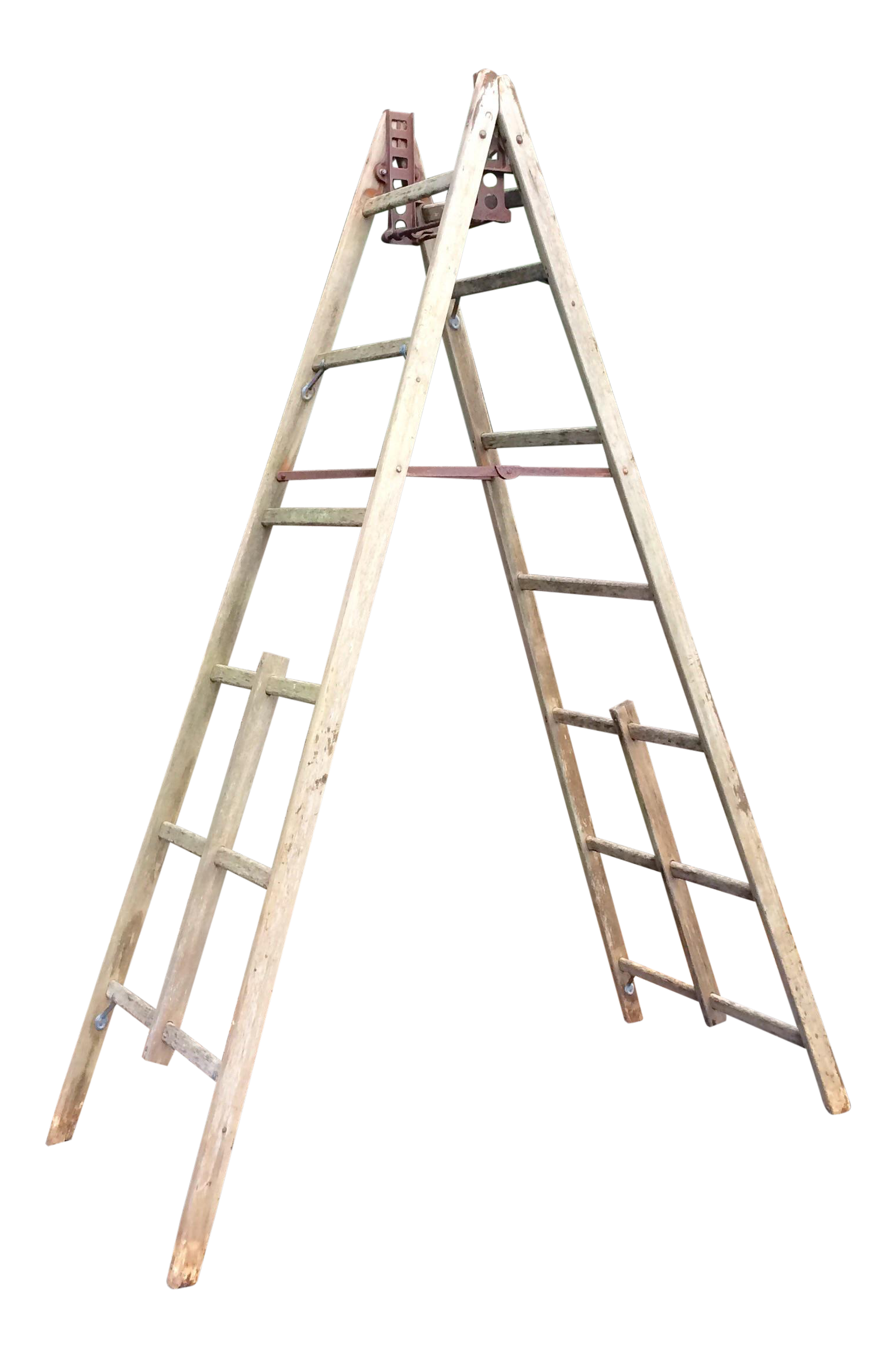 Antique 10 Foot Wooden Fruit Picking Ladder Chairish