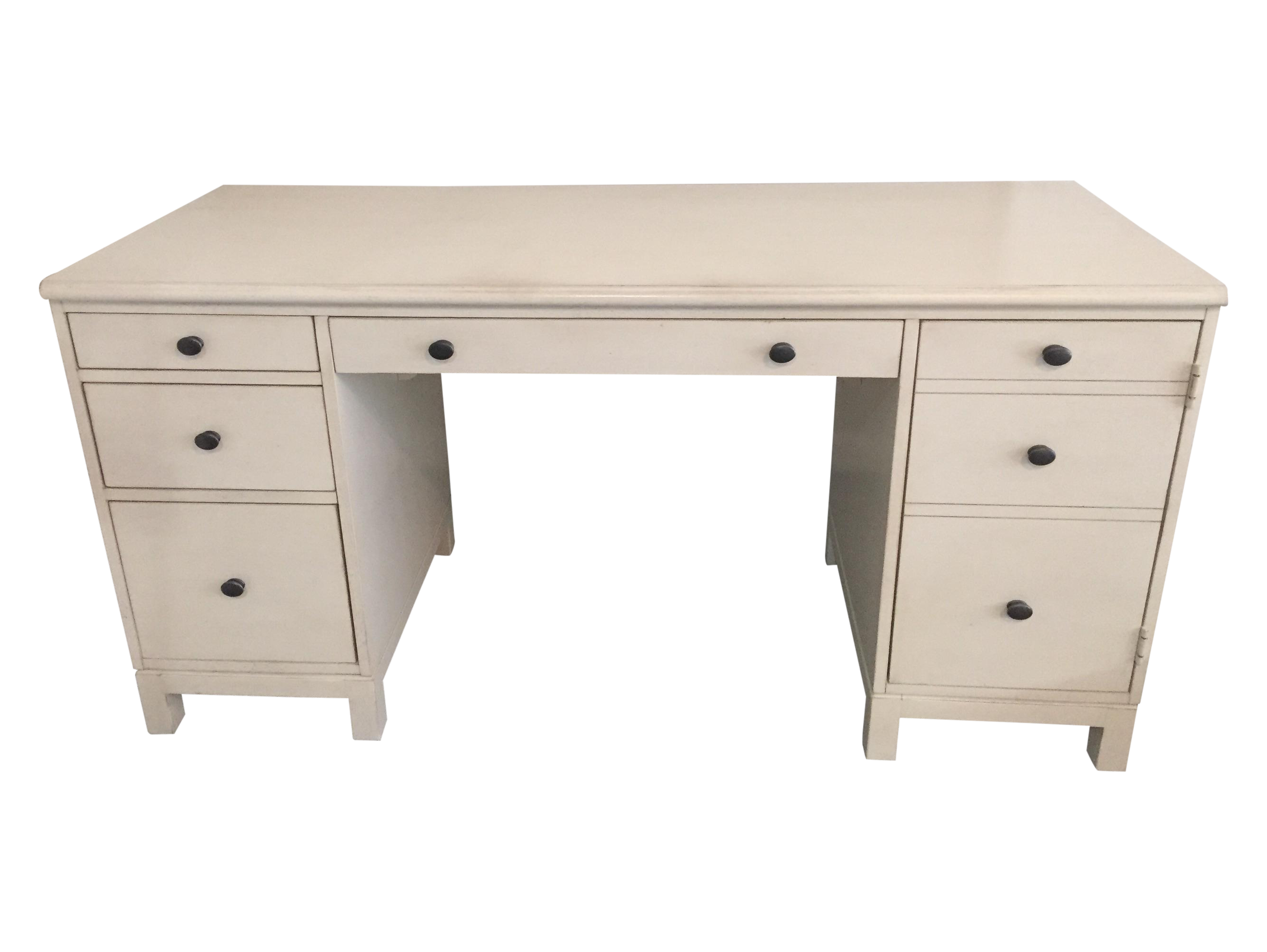Ethan Allen White Double Pedestal Office Desk Chairish