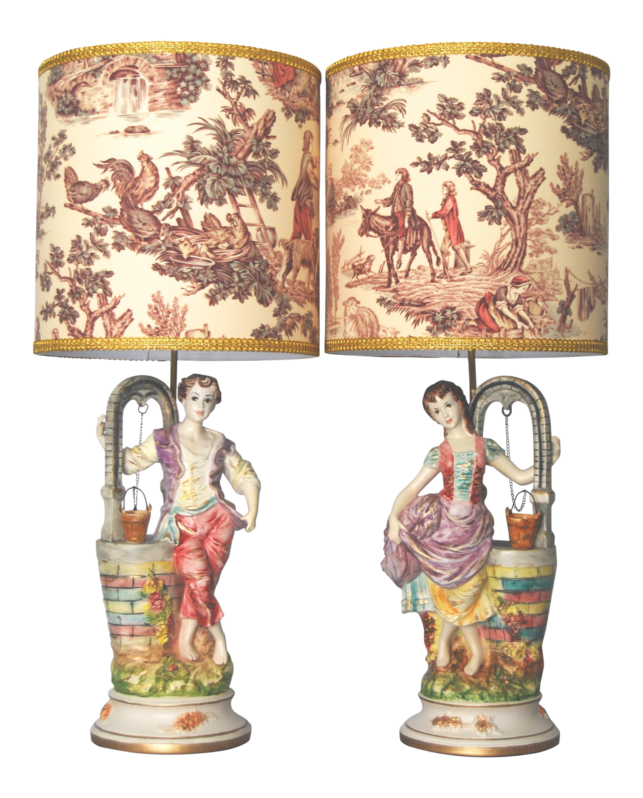 Porcelain Figural Lamps "CapodimonteStyle" A Pair Chairish