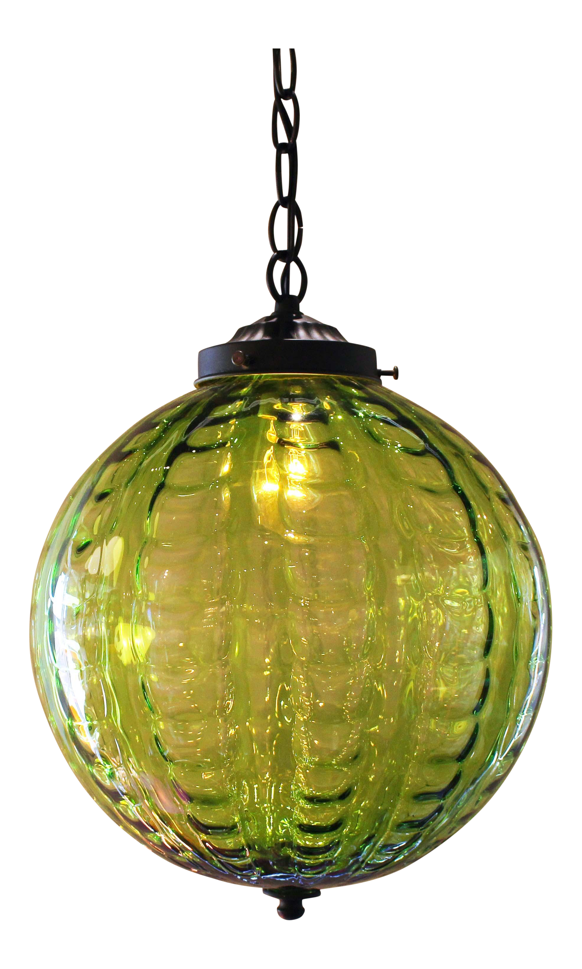 MidCentury Green Globe Pendant Light Chairish
