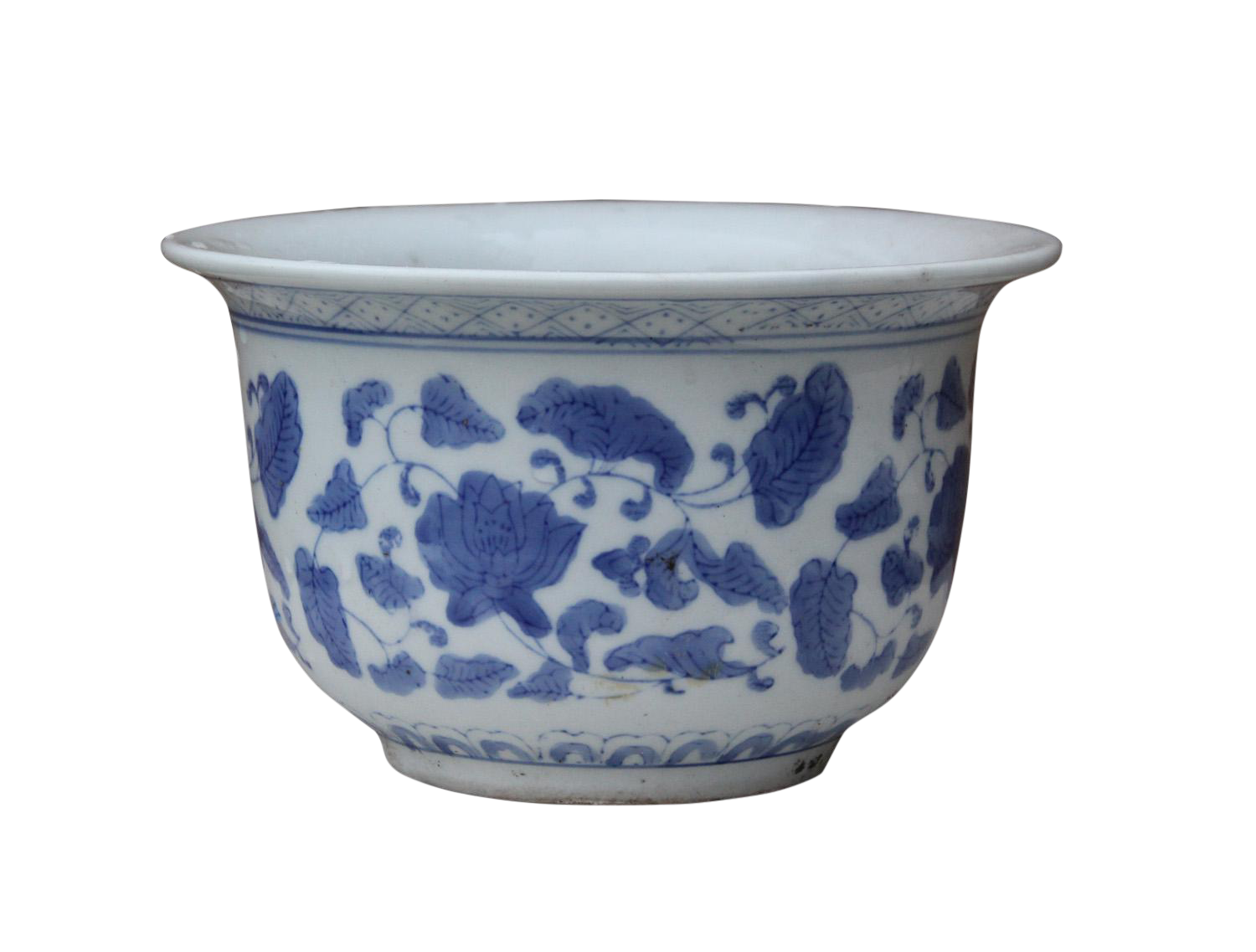 Blue & White Chinese Porcelain Flower Planter Pot Chairish