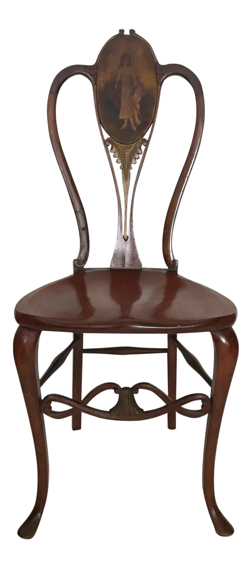 Antique French Art Nouveau Side Chair With Portraiture Chairish