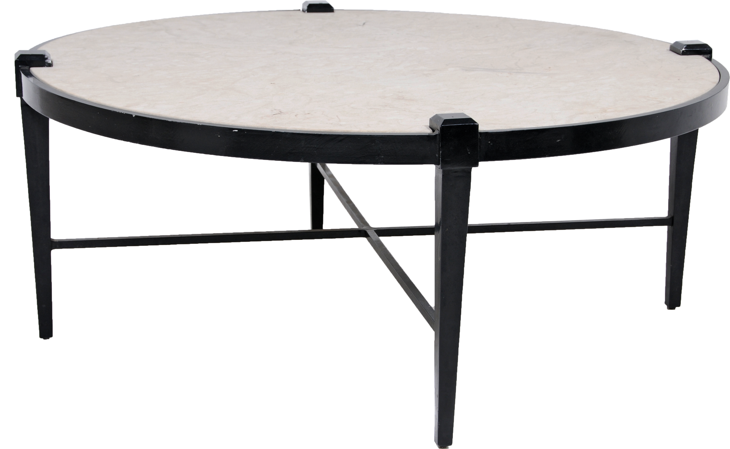 Round Metal & Stone Cocktail Table Chairish