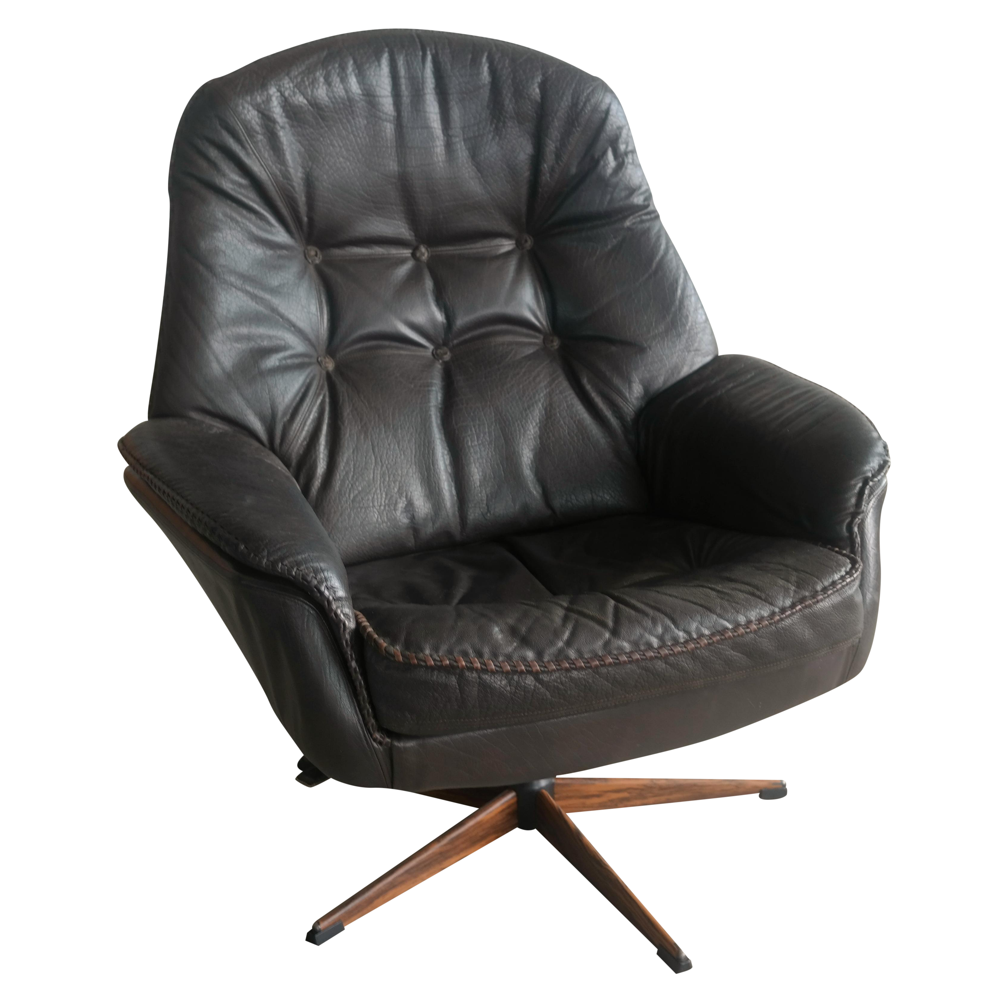 MidCentury Leather Lounge Chair by H.W. Klein Chairish