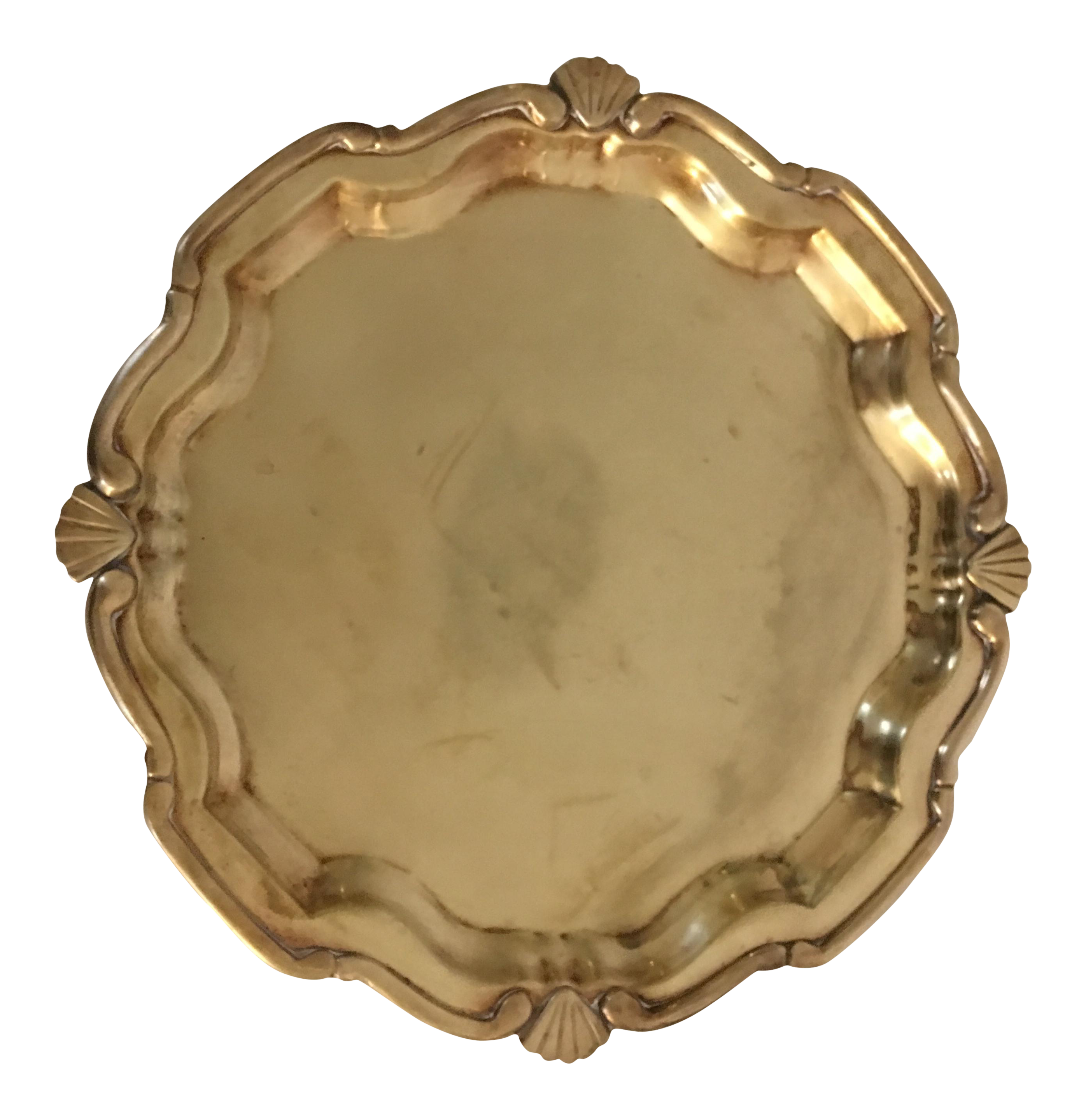 1960s Vintage Brass Tray Chairish