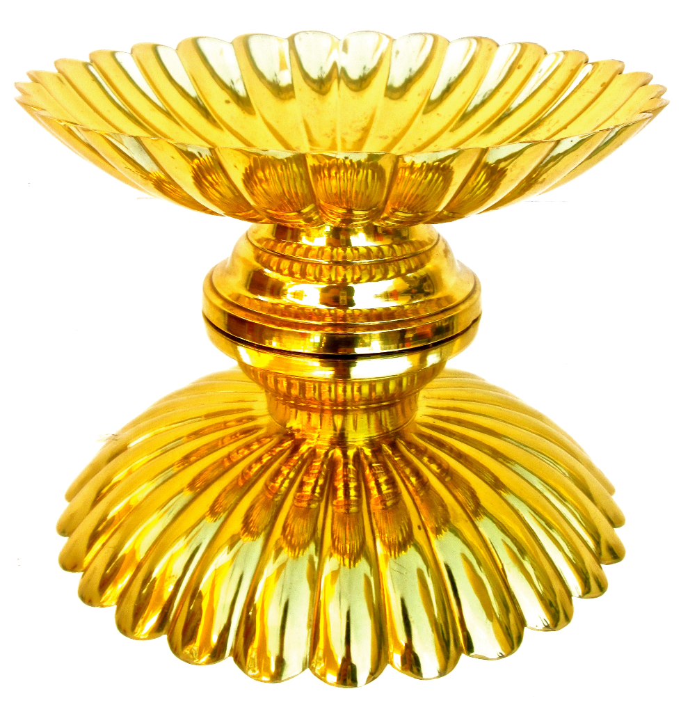 Vintage Scalloped Brass Pedestal Bowl Chairish