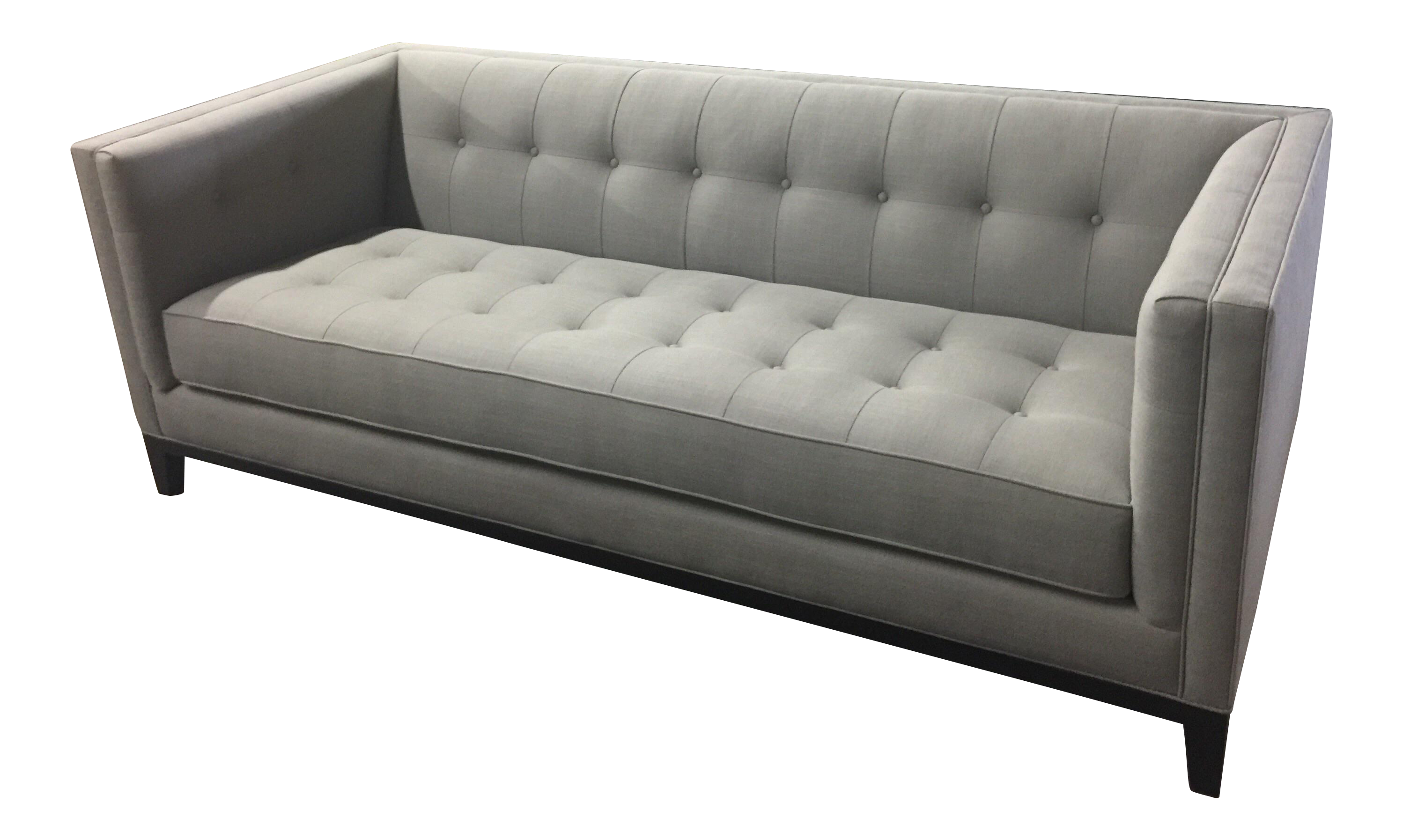 Custom Designer Tufted Sofa in Gray Fabric Chairish