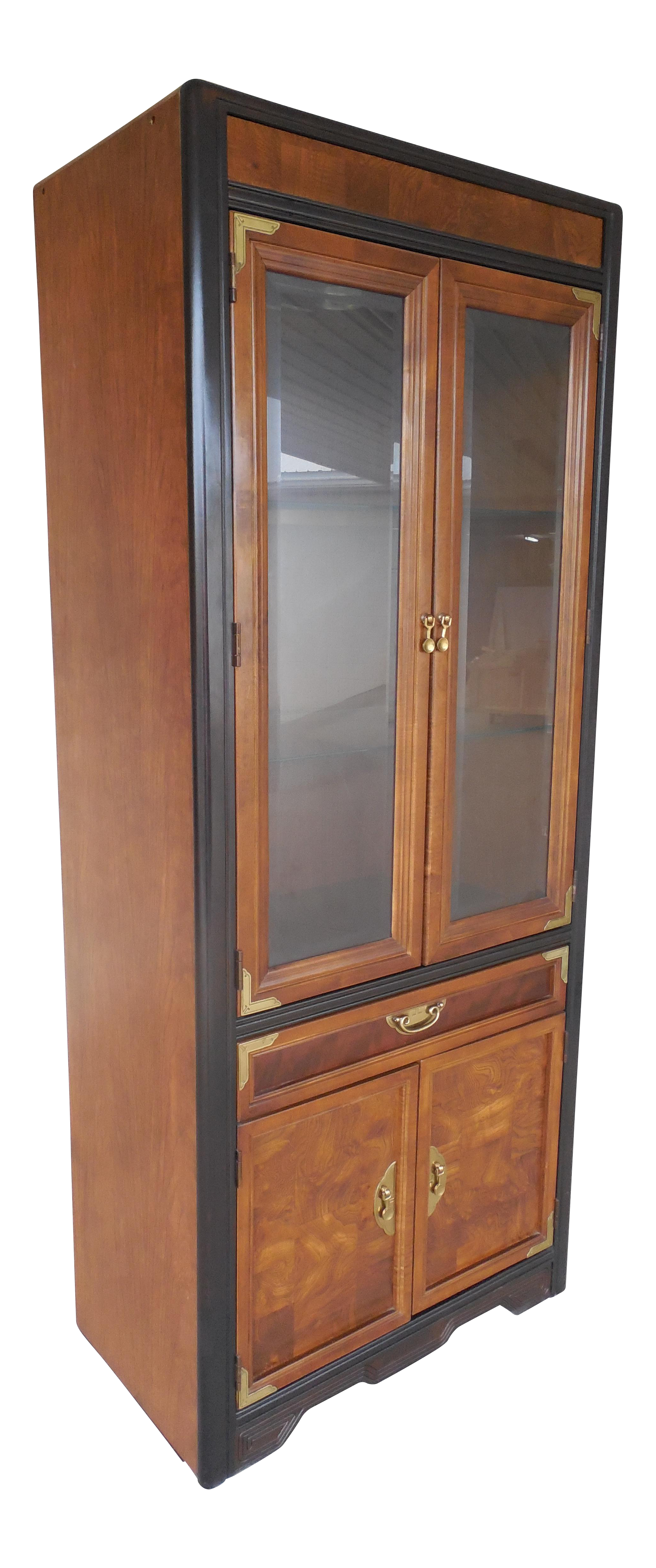 Broyhill Premier Ming Dynasty Style Lighted Wall Cabinet ...