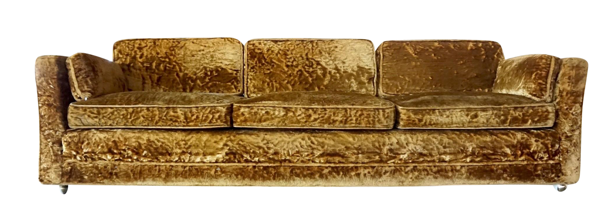 1960s Gold Velvet Couch Chairish