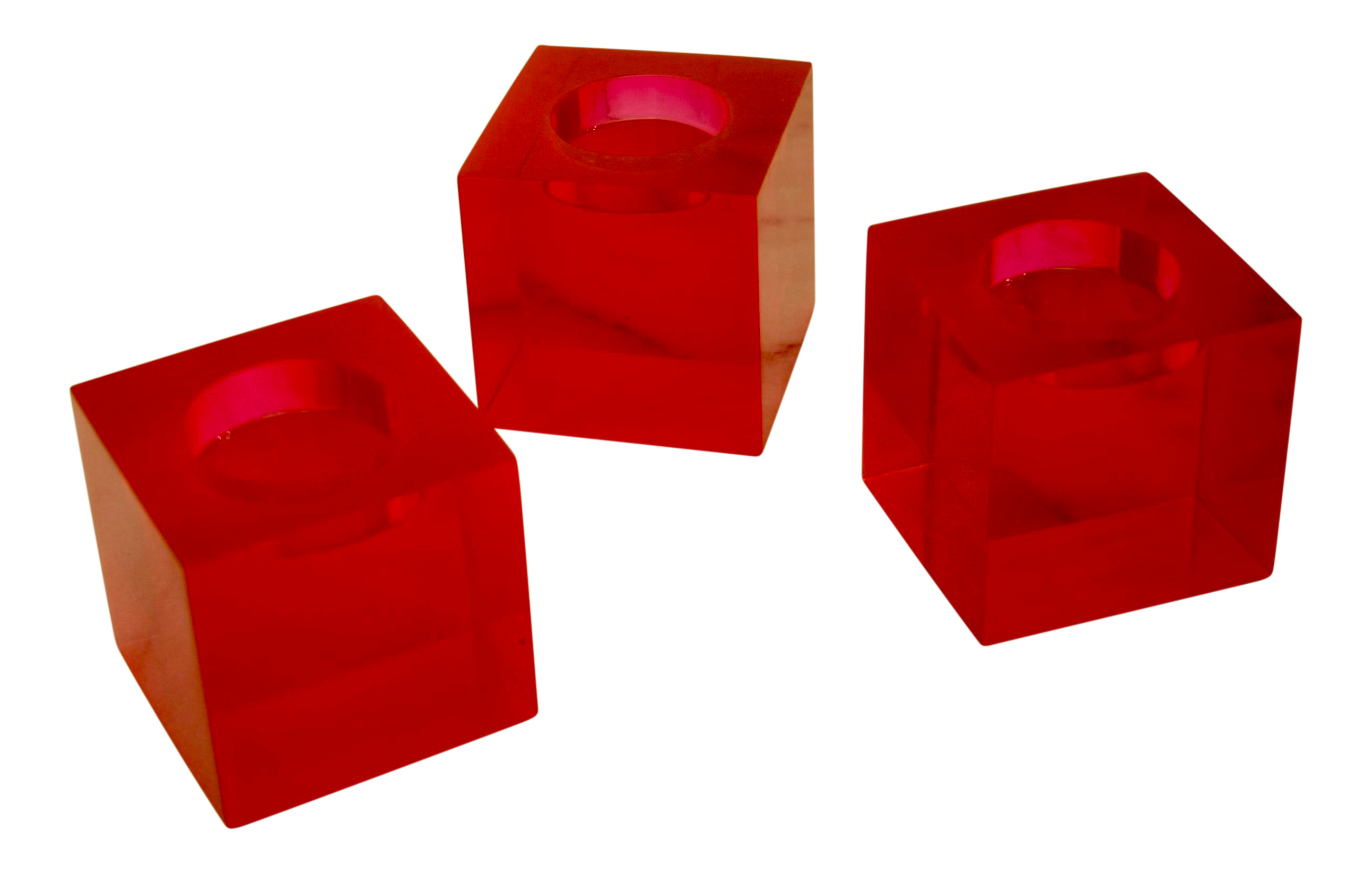 Pink Lucite Votive Candle Holders Set of 3 Chairish