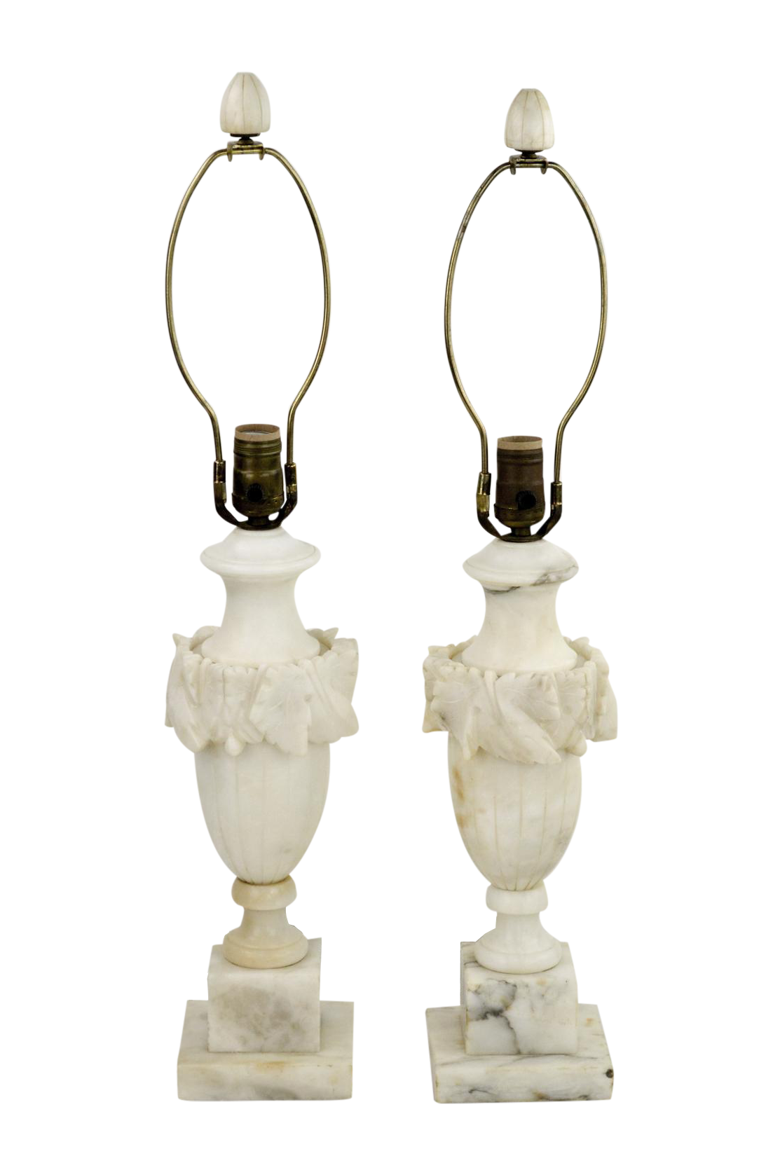 Vintage Carved Alabaster Marble Lamps A Pair Chairish