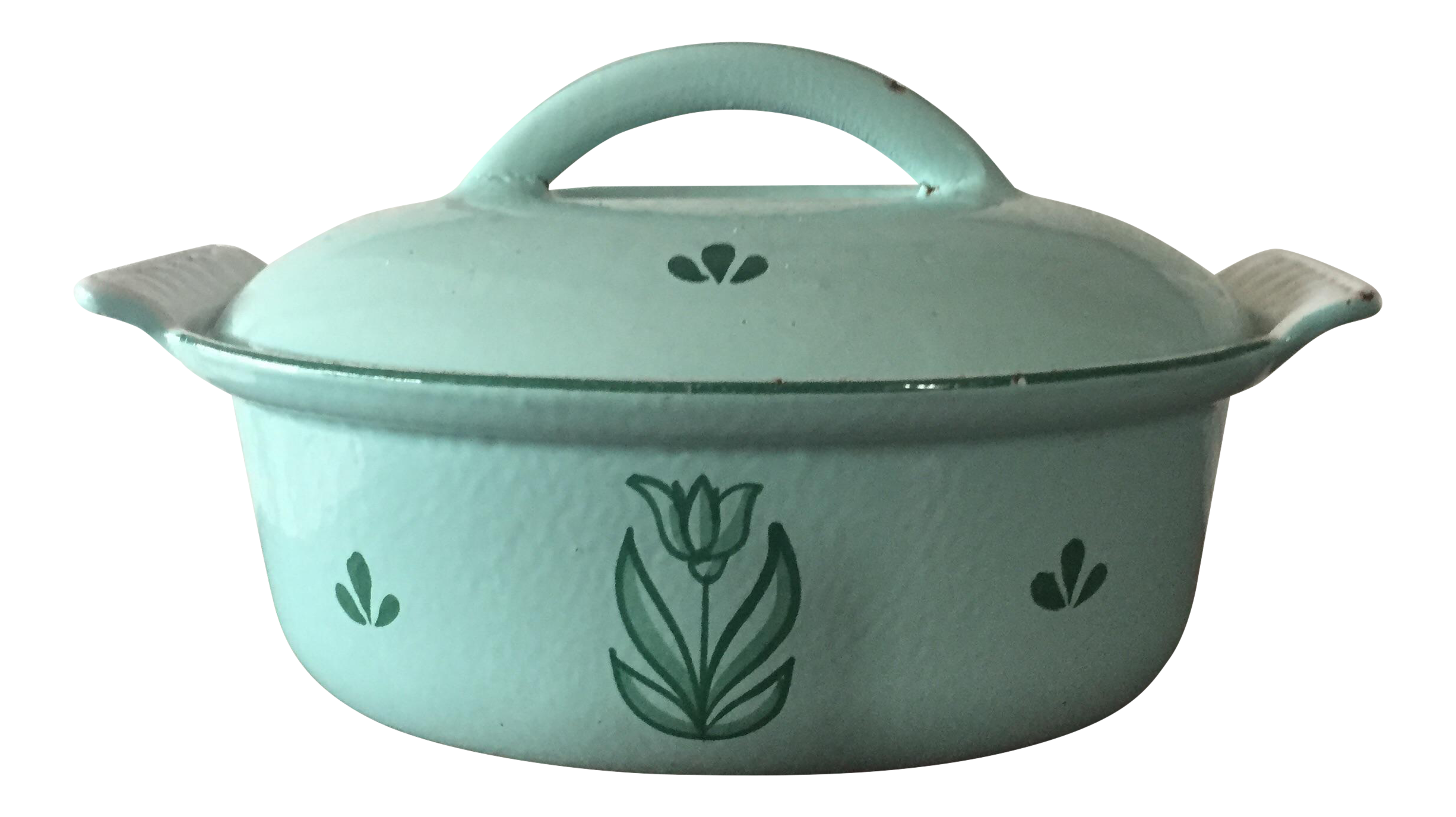 Aqua Enameled Cast Iron Dutch Oven Chairish