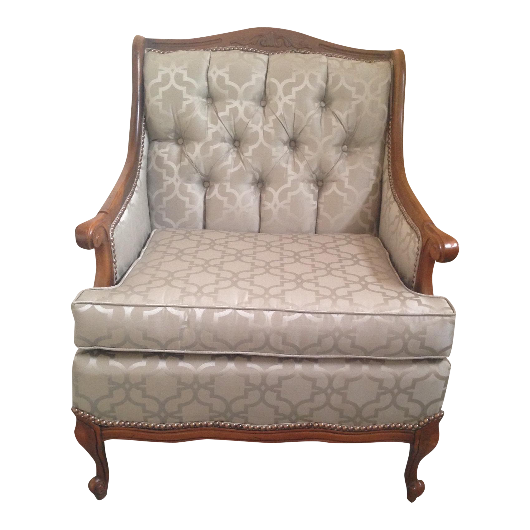 Antique Reupholstered Queen Anne Accent Chair Chairish