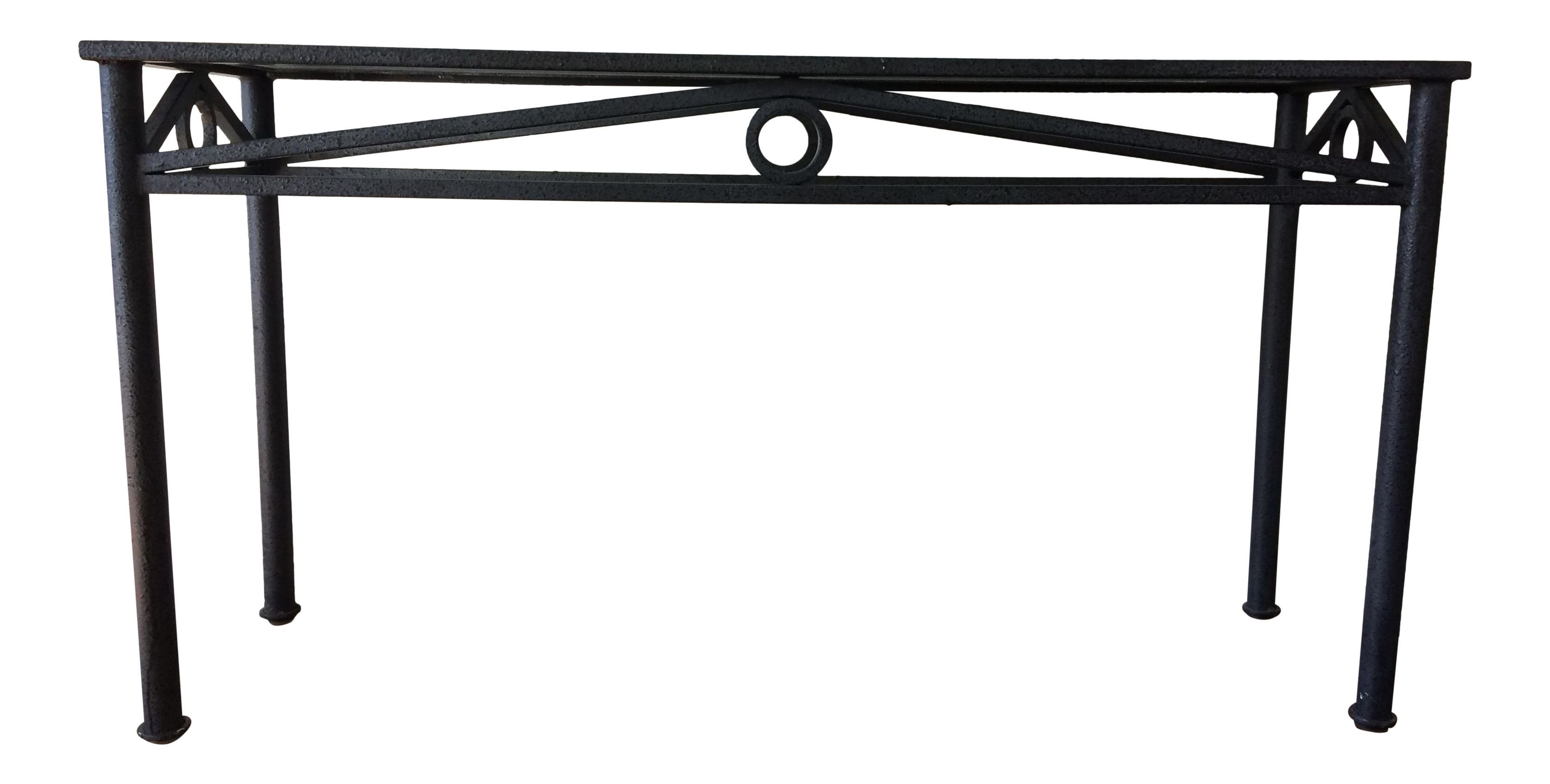 Black Iron & Glass Top Console Table Chairish