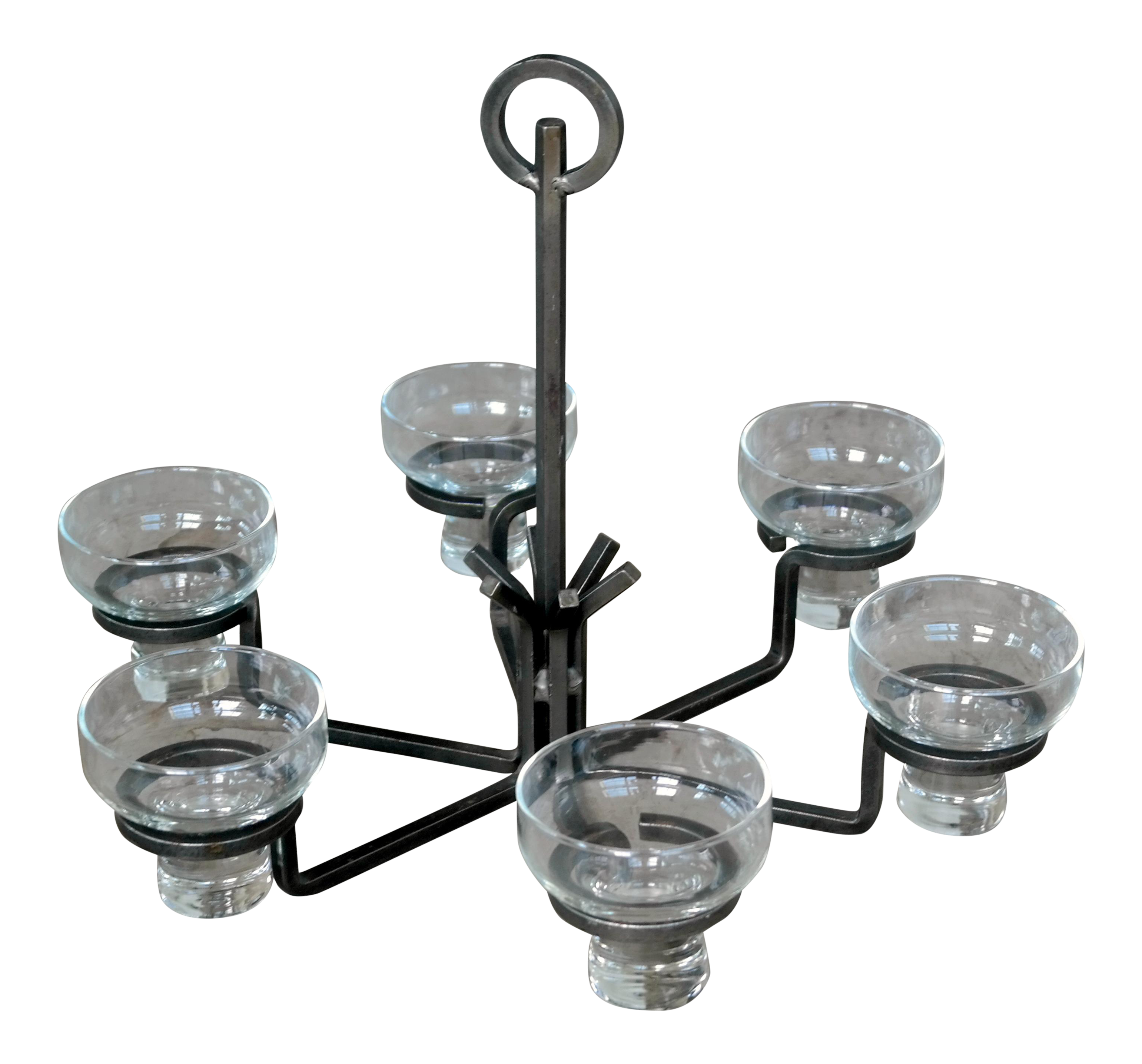 Danish Wrought Iron Floating Candle Chandelier Chairish