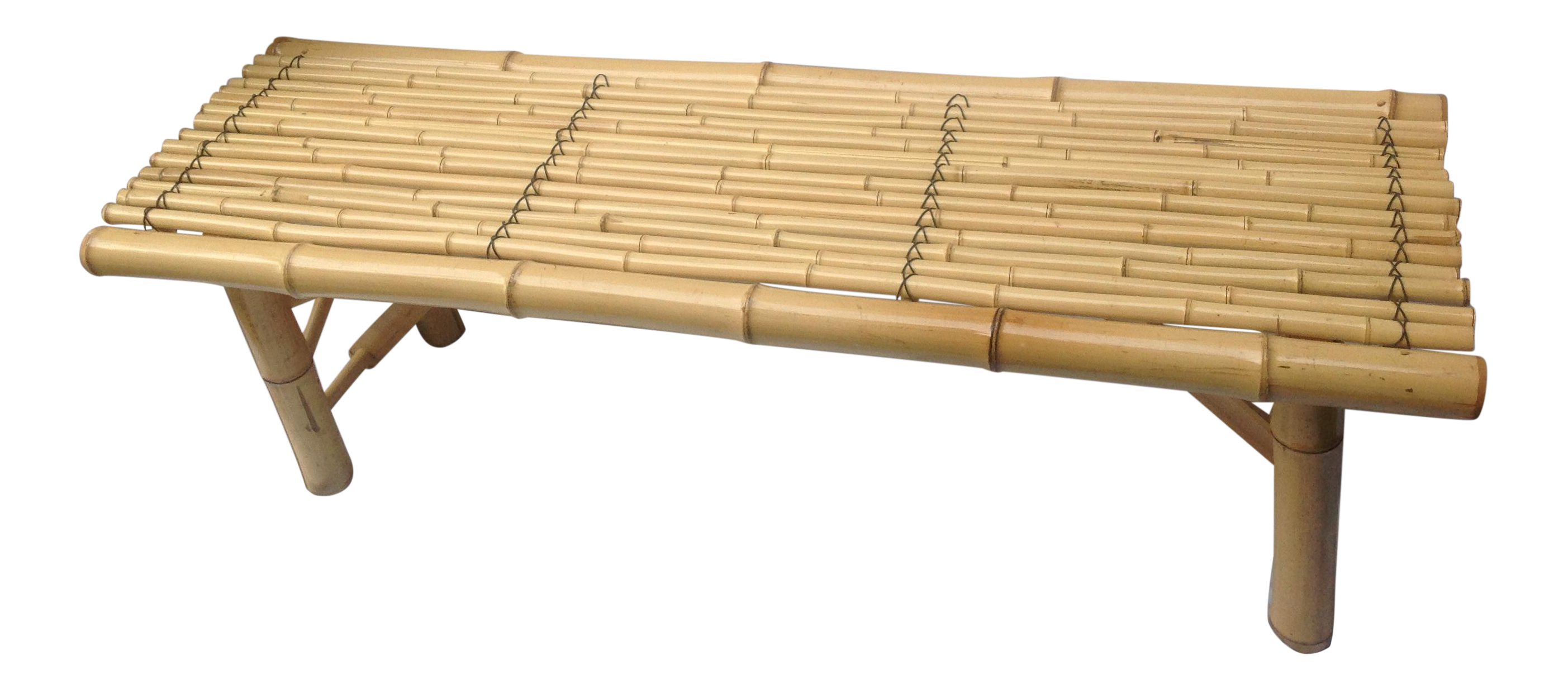 Rattan Bamboo Bench Seating Chairish