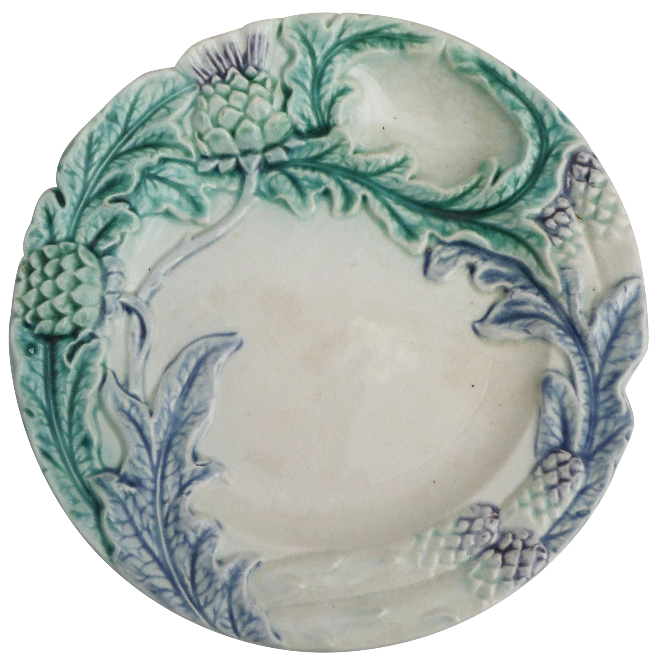 Majolica Asparagus Plate Chairish