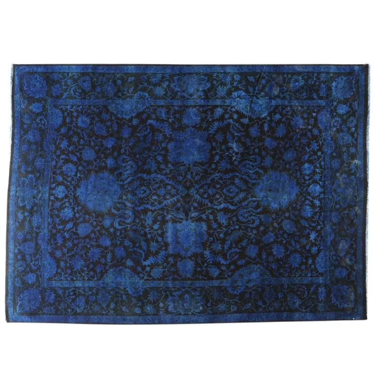 Silky Vintage Blue And Black Rug 10′ × 14′ Chairish